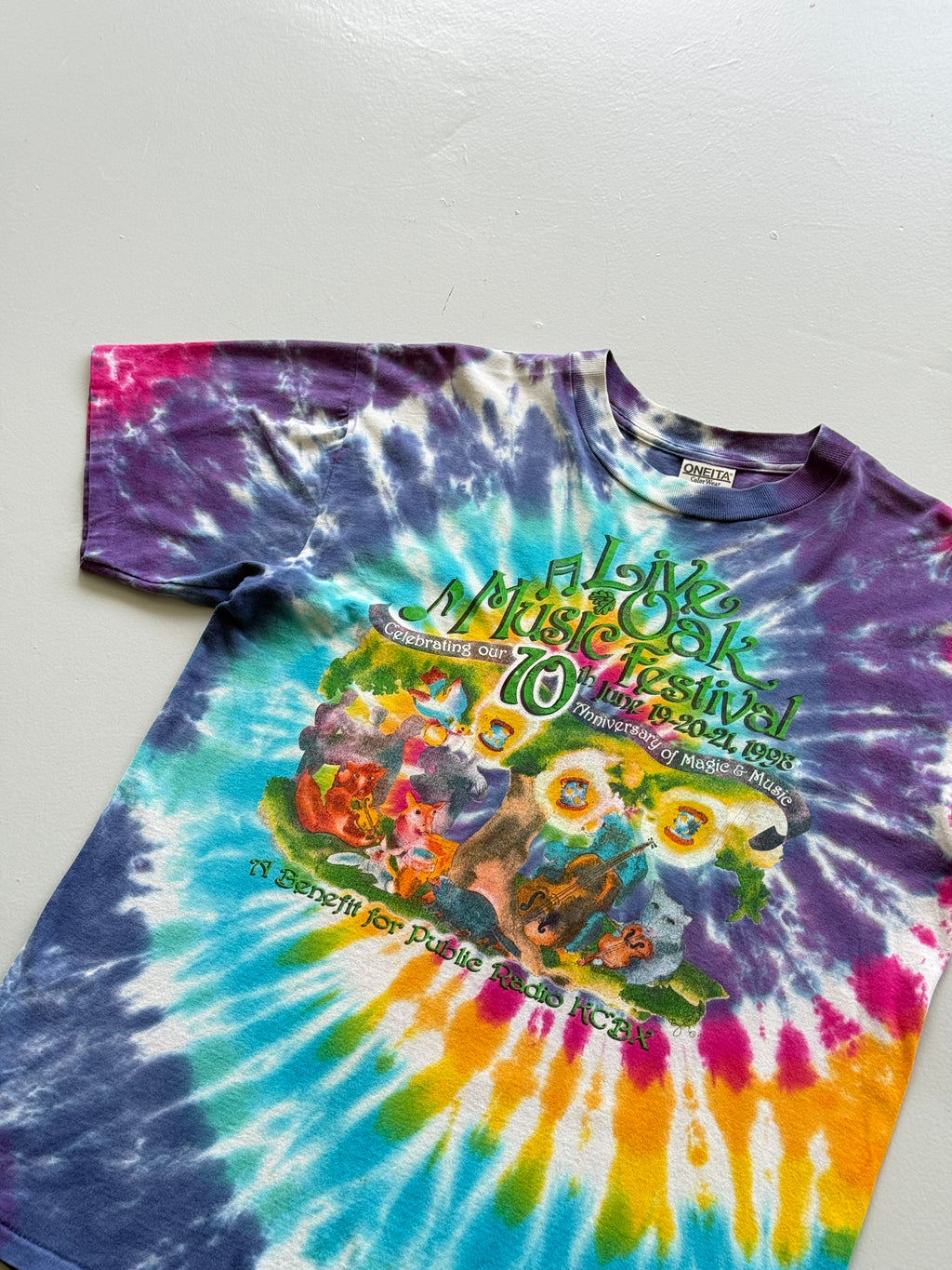 Purple Oak Music Festival 90's Vintage Hippie Single Stitch T-Shirt - Large