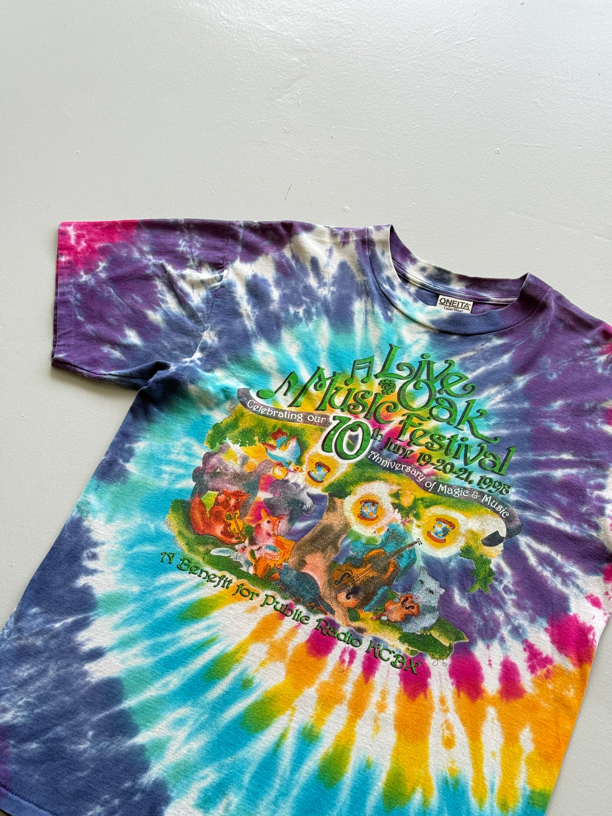 Purple Oak Music Festival 90's Vintage Hippie Single Stitch T-Shirt - Large