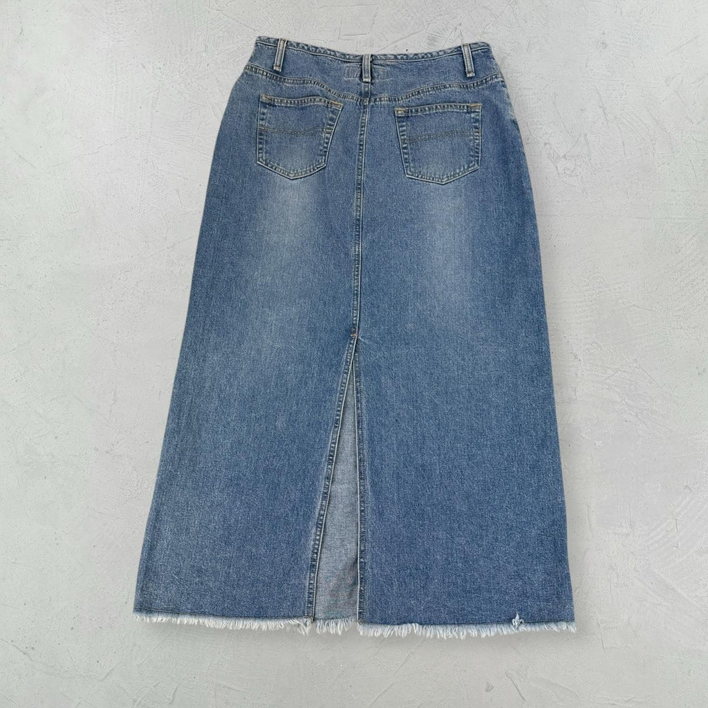 Hydraulic Denim Vintage Maxi Skirt - 10 W30 L35