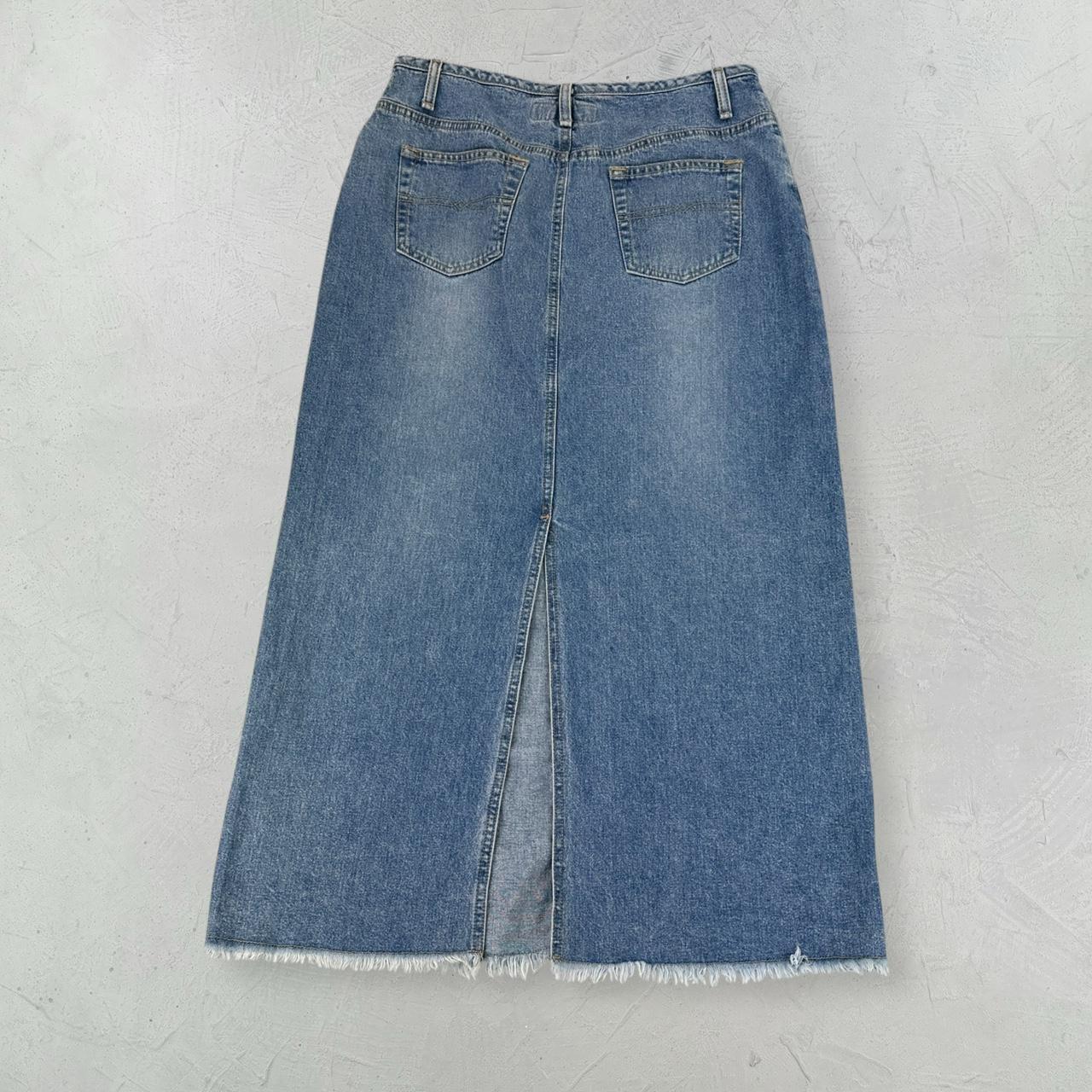 Hydraulic Denim Vintage Maxi Skirt - 10 W30 L35