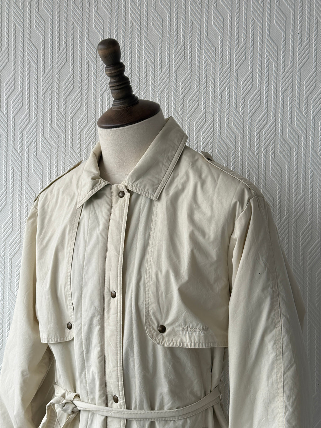Cream Adidas 80's Vintage Full Body Length Puffer Jacket - UK14