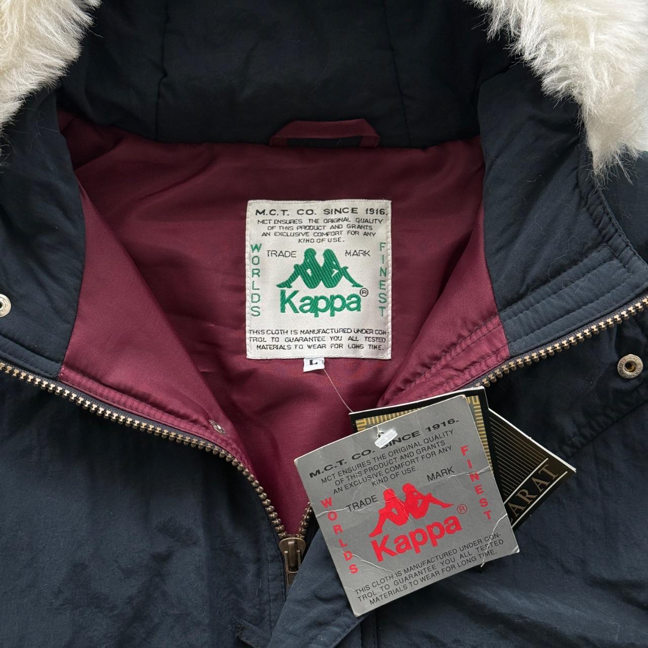 Navy Kappa 90's Heavy Down Parka Jacket - Large