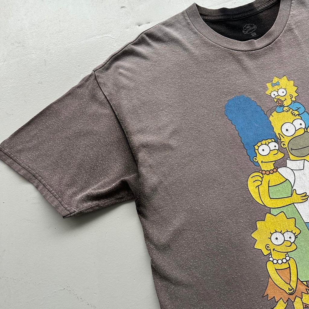 Faded Grey Simpsons Vintage 90's Graphic T-shirt - XL