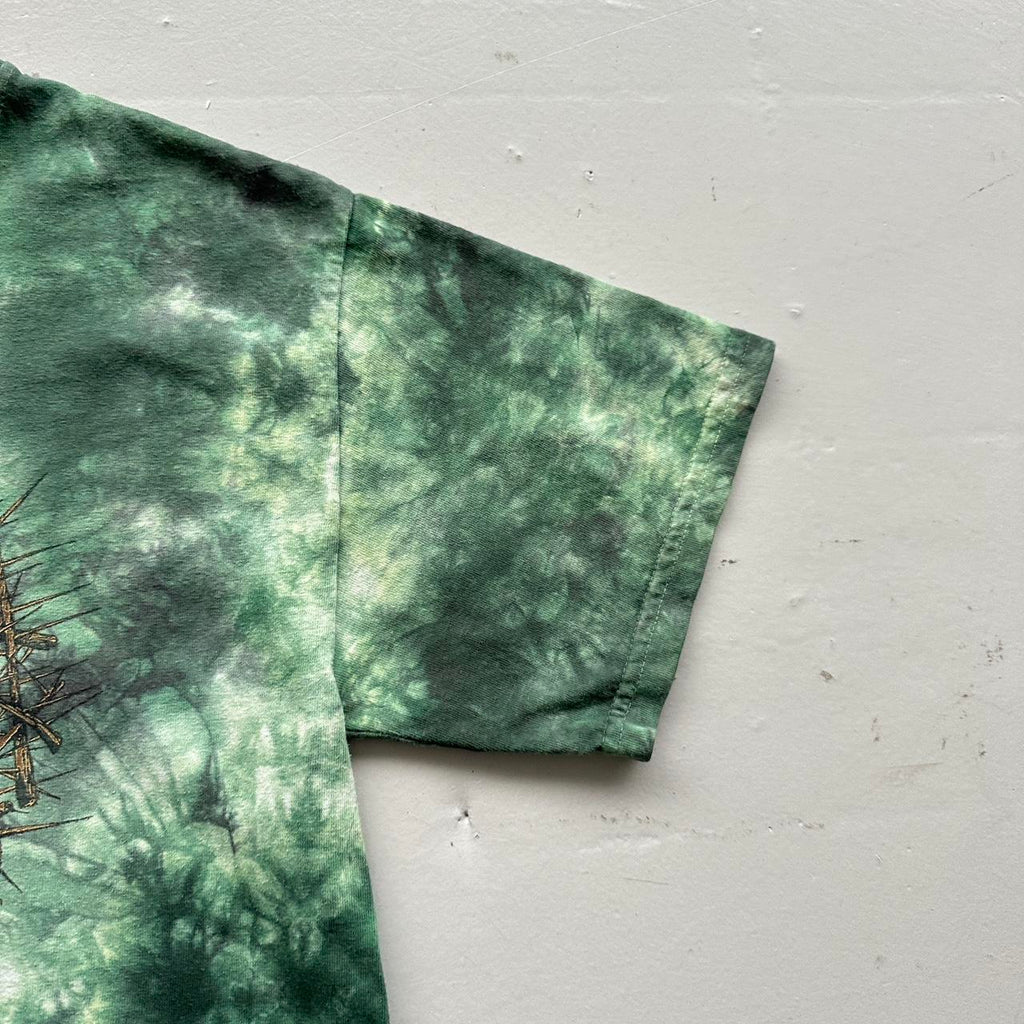 Green Tie Dye Jesus Freak 00s Vintage Graphic T-Shirt - Small