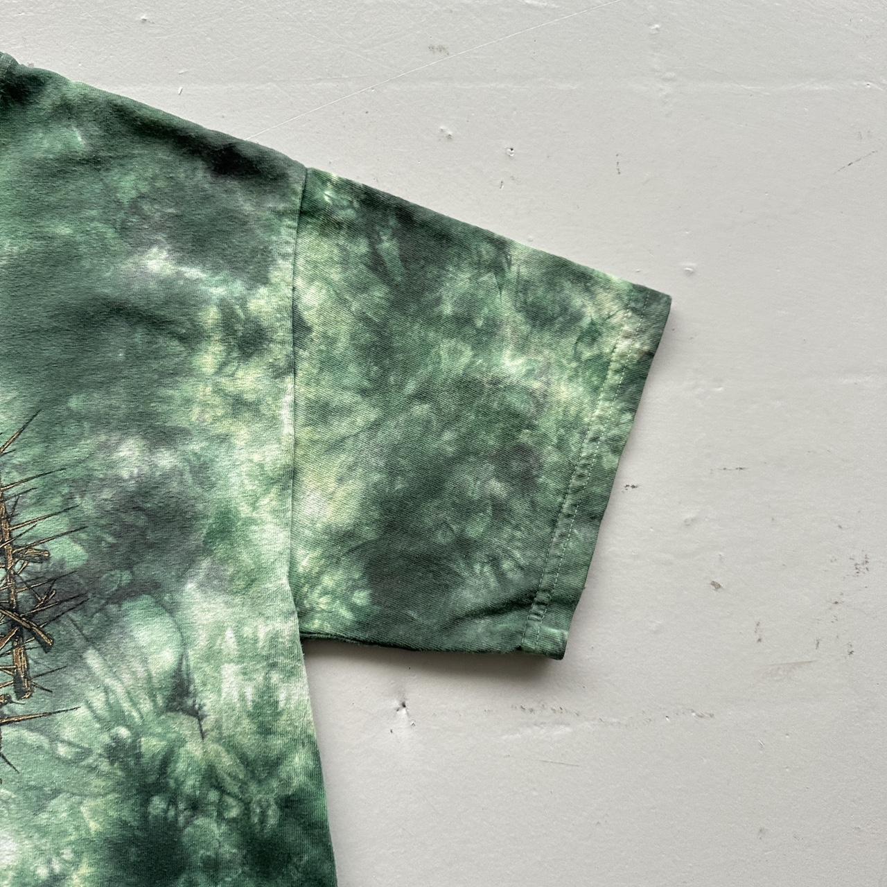 Green Tie Dye Jesus Freak 00s Vintage Graphic T-Shirt - Small