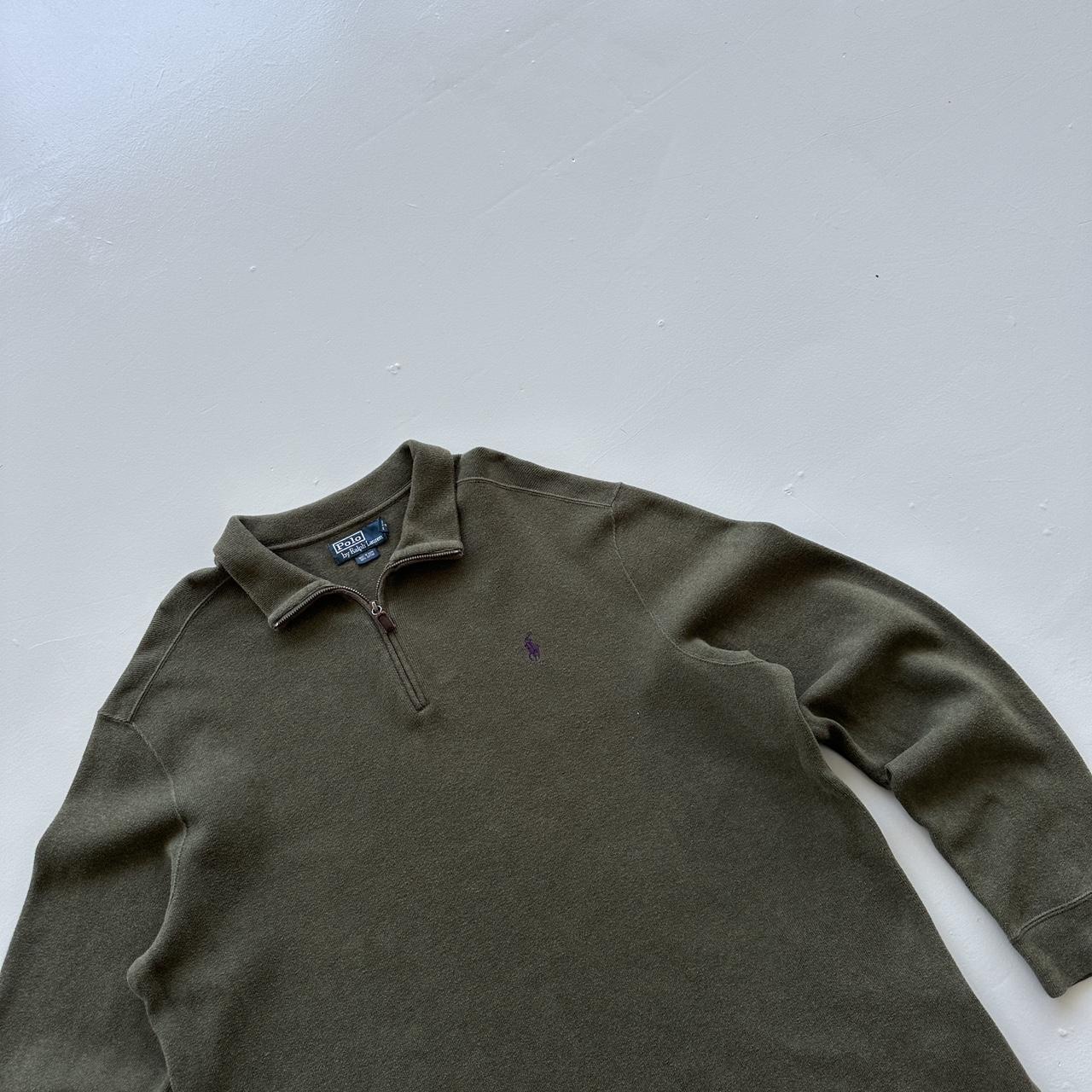 Khaki Green Polo Ralph Lauren Quarter Zip Sweatshirt - 2XL