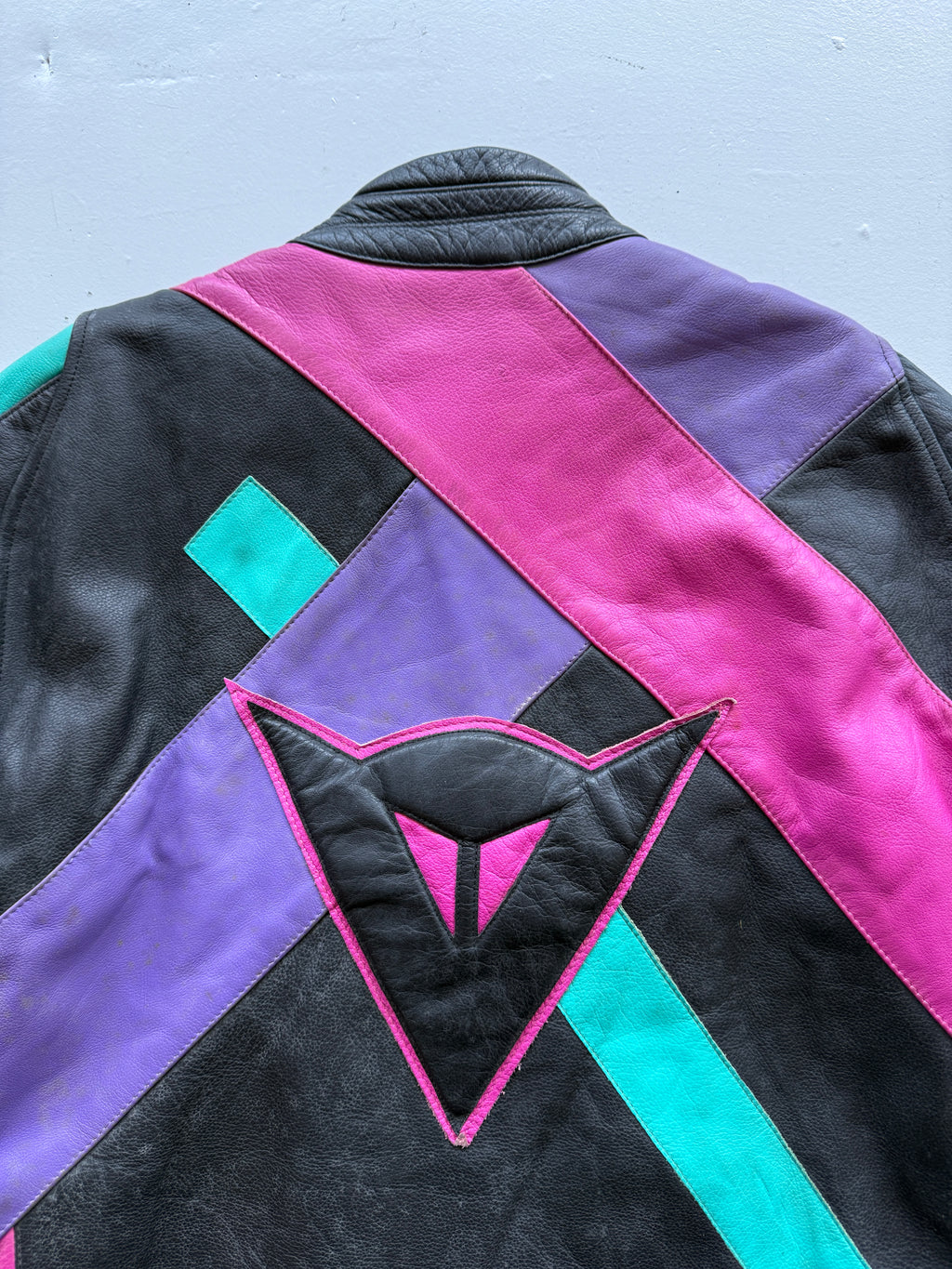 Dainese Black Leather Vintage 90's Biker Jacket - Small