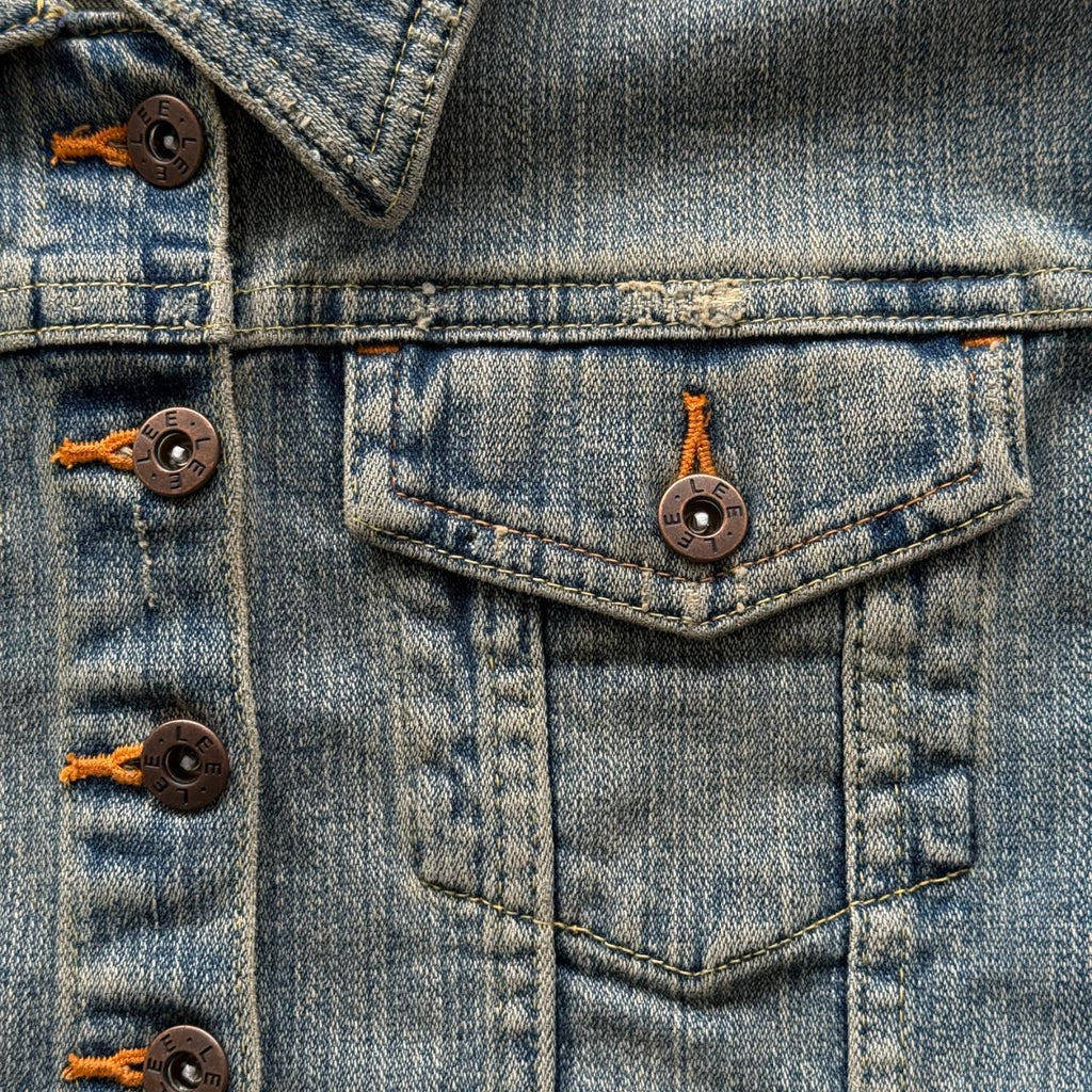 Lee Cropped Denim Vintage Y2K Jacket - Womens Size 8