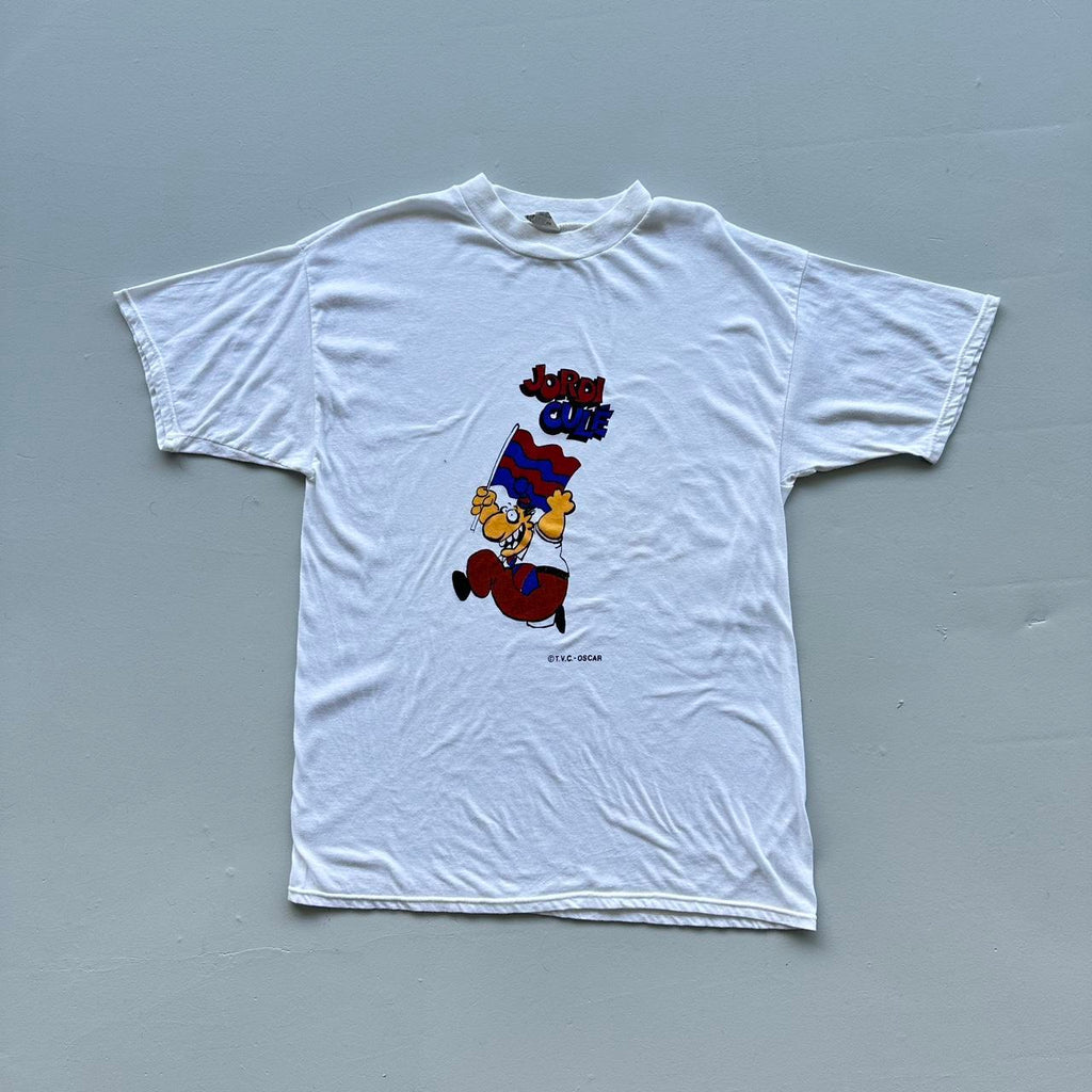 White Jordi Culé Cartoon Vintage 90’s T-shirt - Medium