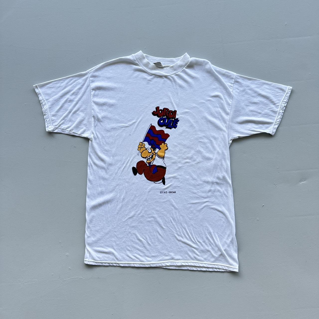 White Jordi Culé Cartoon Vintage 90’s T-shirt - Medium