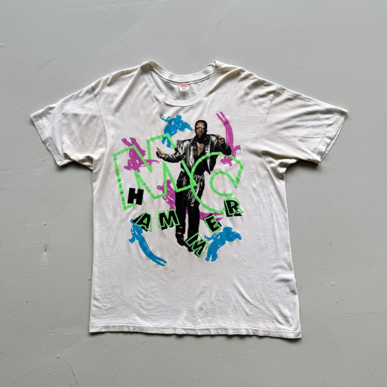 Faded White MC Hammer 90s Vintage Graphic Band T-Shirt - XL