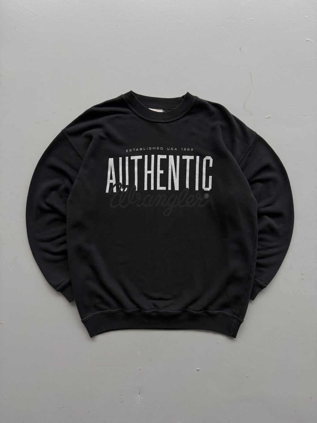 Wrangler Authentic Spell-Out Made in Portugal 90's Vintage Sweatshirt - Large