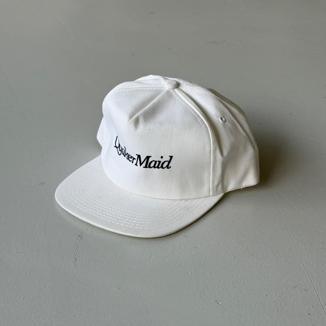 White Quacker Maid Vintage SnapBack Trucker Cap