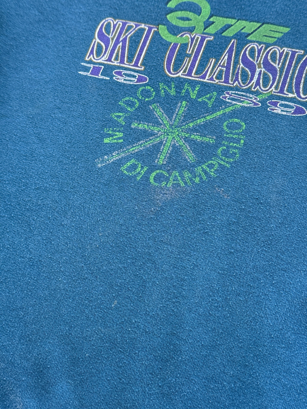 Blue Fanatic 80's Vintage Ski Graphic Sweatshirt Jumper - Large