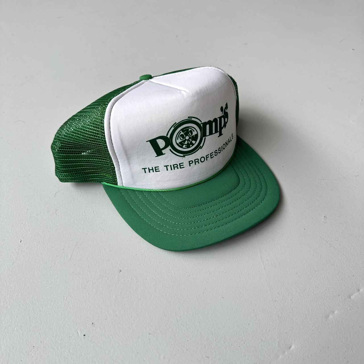Green / White Pomp’s Mesh and Foam Trucker SnapBack Cap