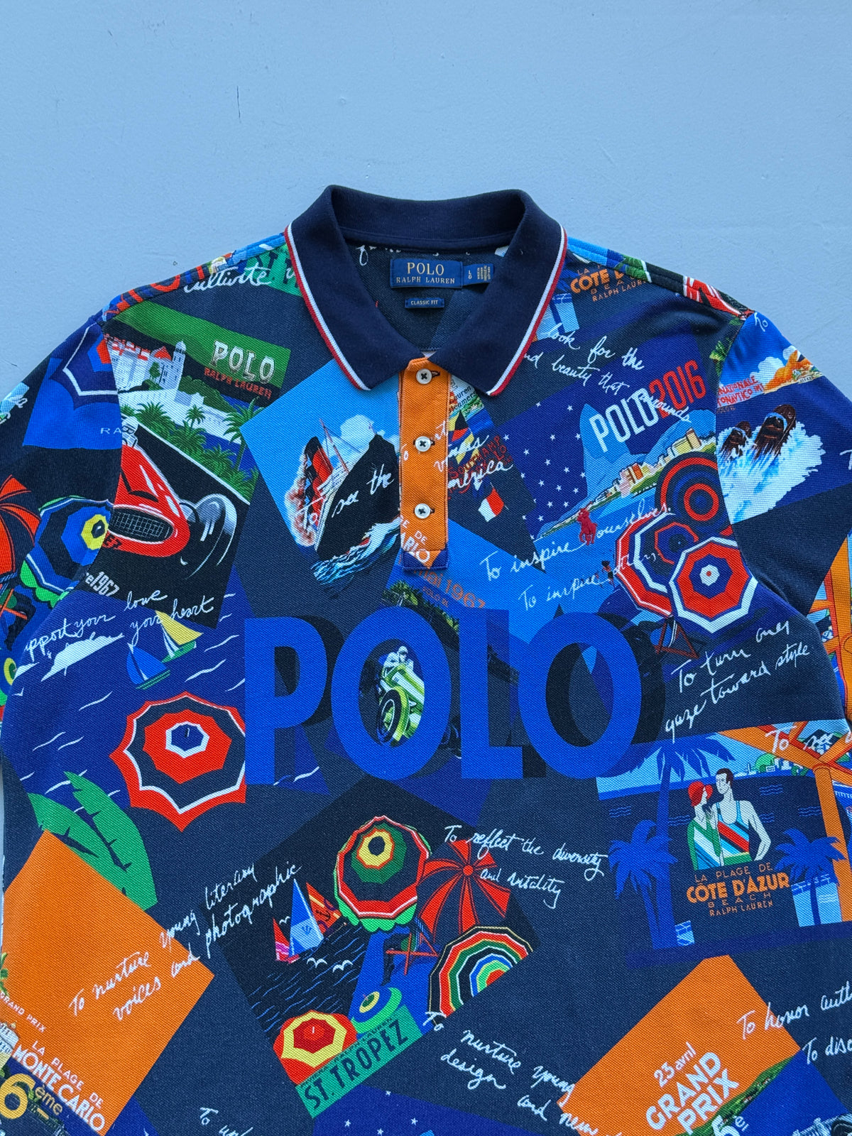 Polo Ralph Lauren Côte D'Azur All Over Print 2010's Polo Shirt - Large