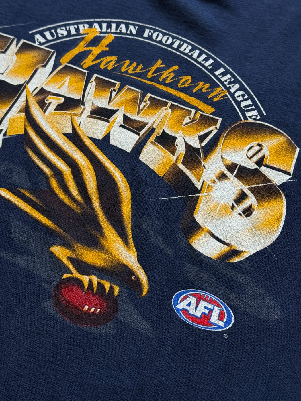 Official AFL Hawthorn Hawks Early 2000's Vintage T-Shirt - XL