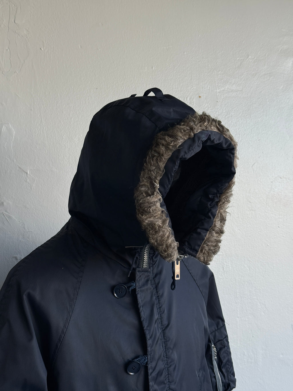 Navy Made in Korea 80's Vintage Snorkel Parka - Small