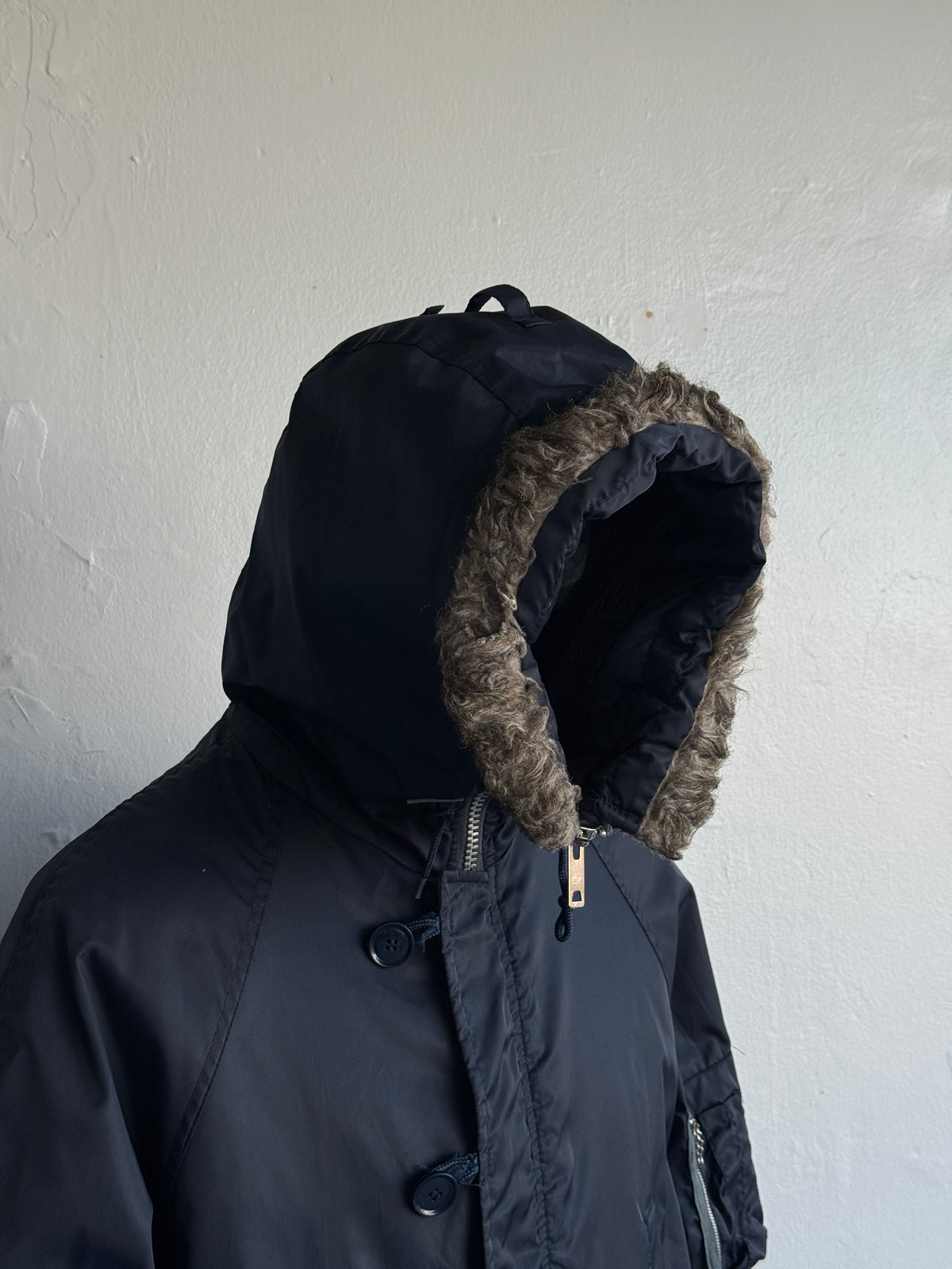 Navy Made in Korea 80's Vintage Snorkel Parka - Small