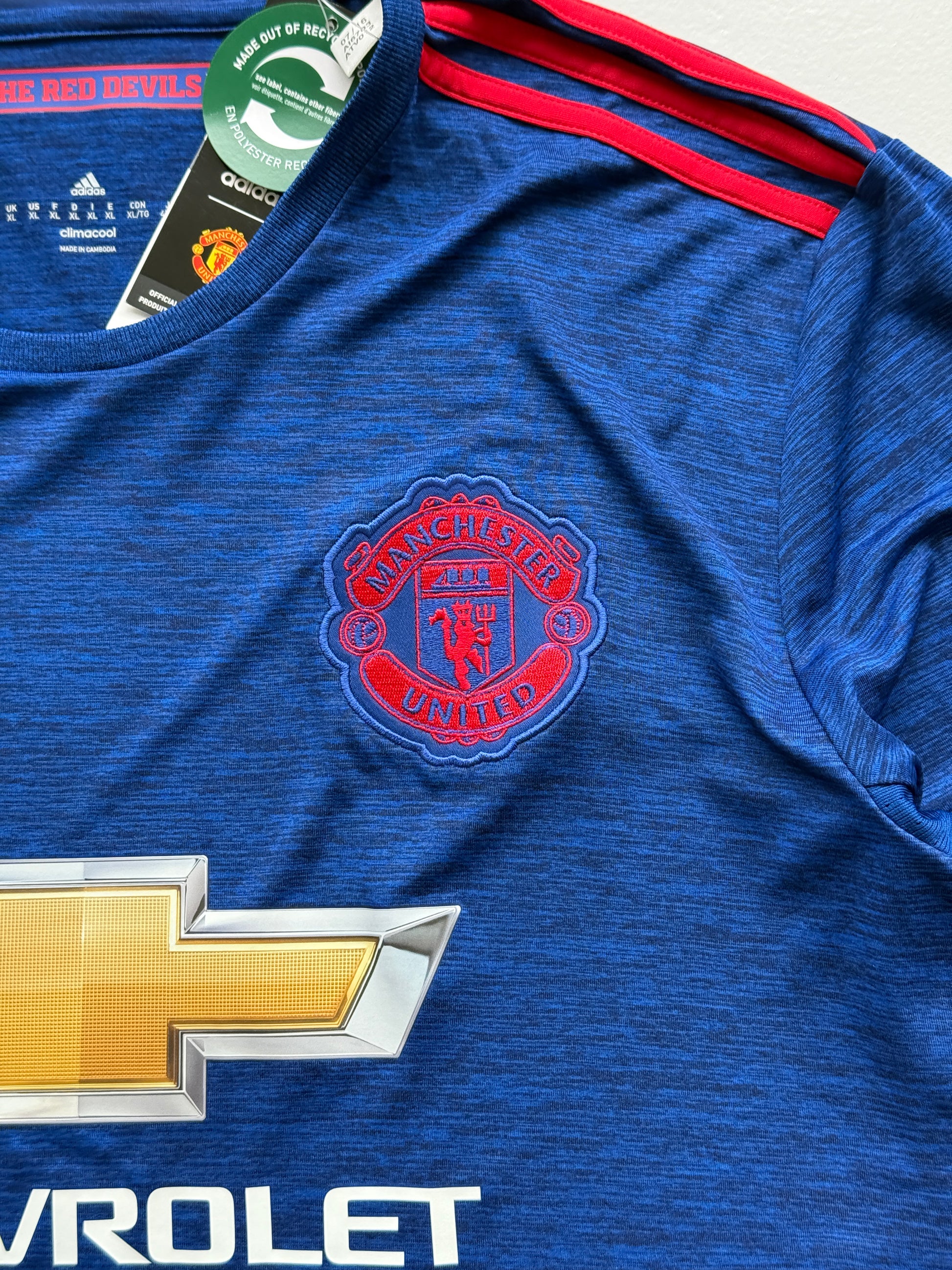 Adidas Manchester United Away 2016 Vintage Long Sleeve Football Shirt - XL