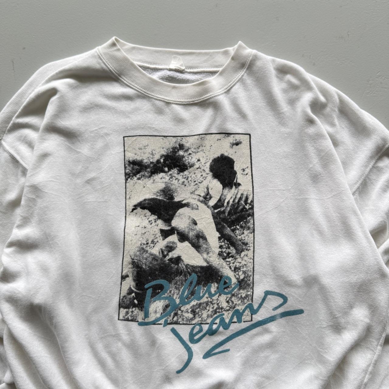 White Blue Jeans 90’s Vintage Graphic Sweatshirt - Medium