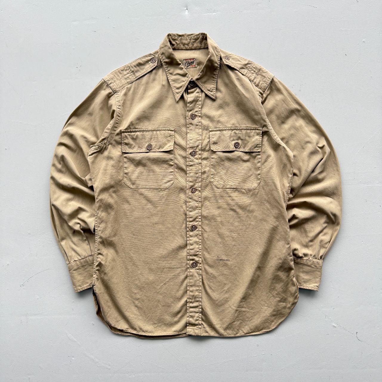 Cream US Army Sanforized 1950s Vintage Shirt - Small