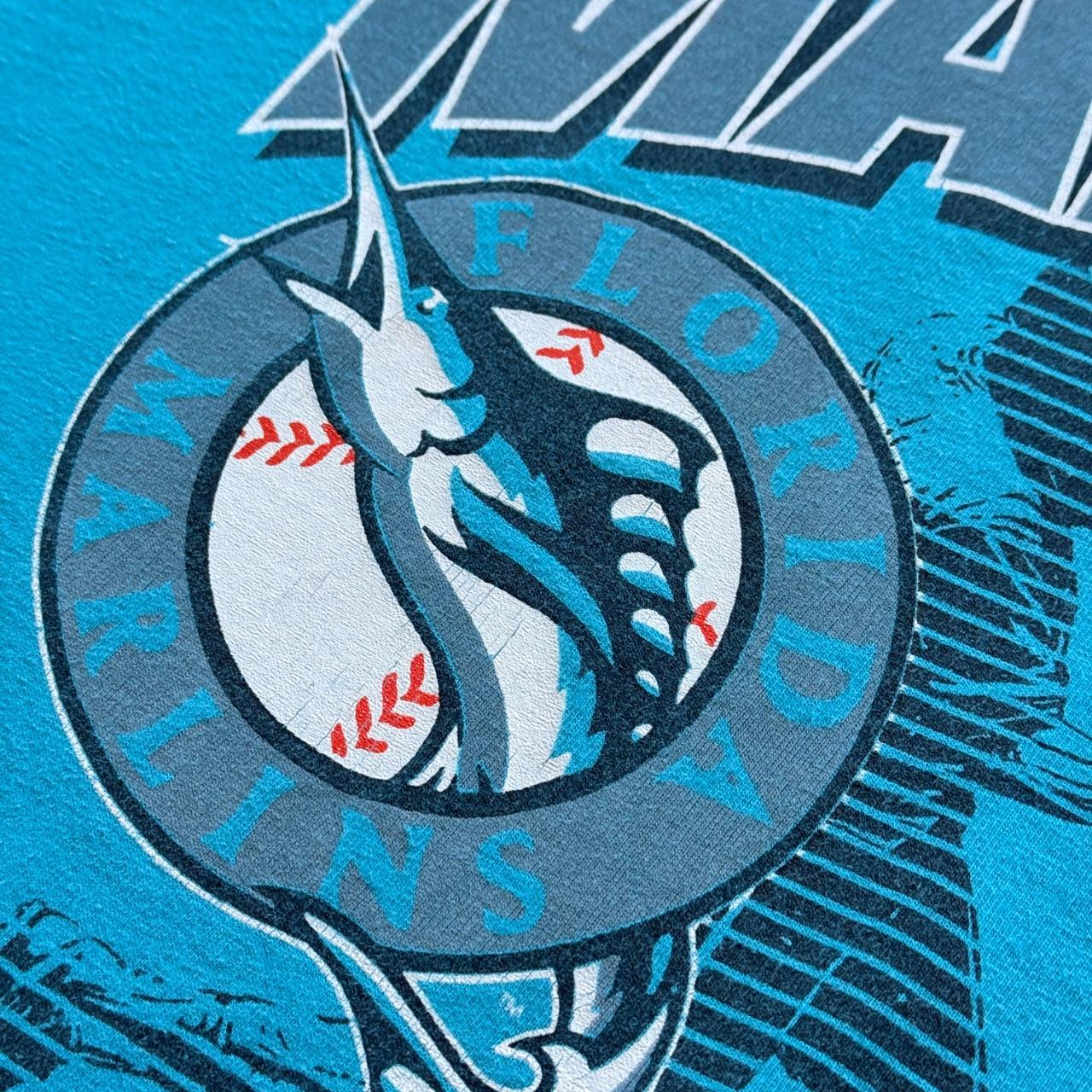 Blue Florida Marlins 90s Vintage Graphic T-shirt - XL