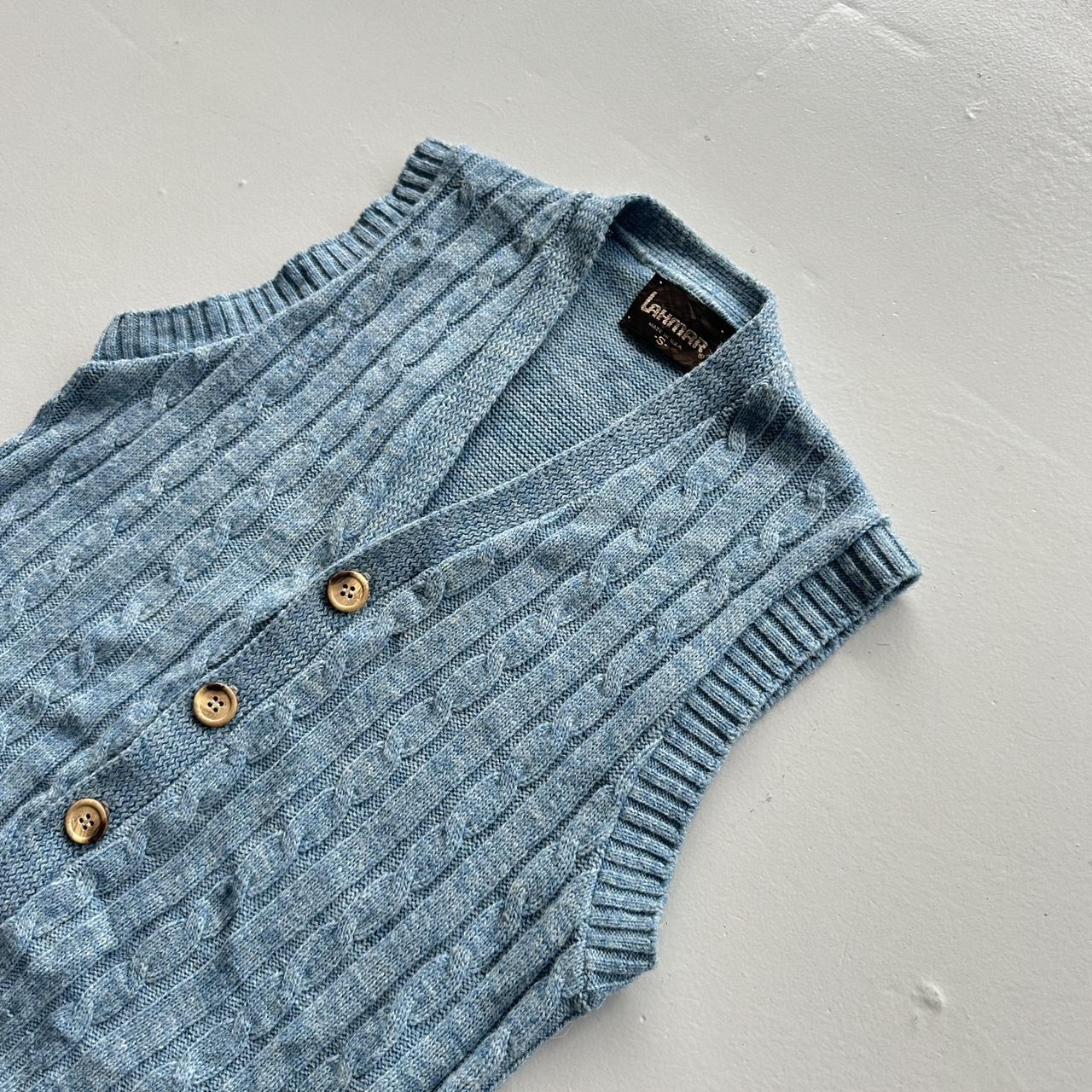 Blue Lahmar 90s Vintage Woollen Sweater Vest - Small