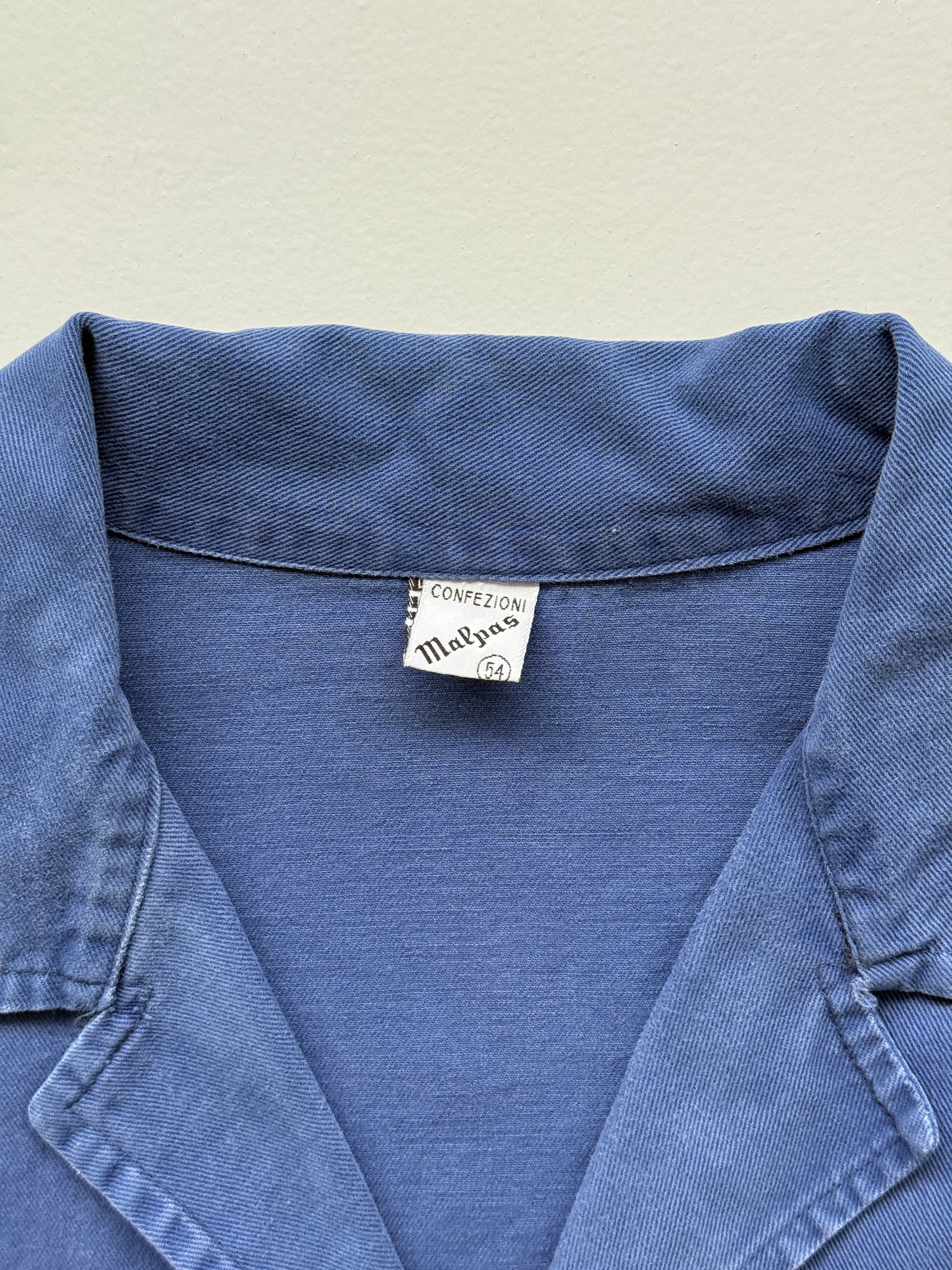 Thrashed Blue Chore Jacket 70's Vintage French Workwear CH138 - Large