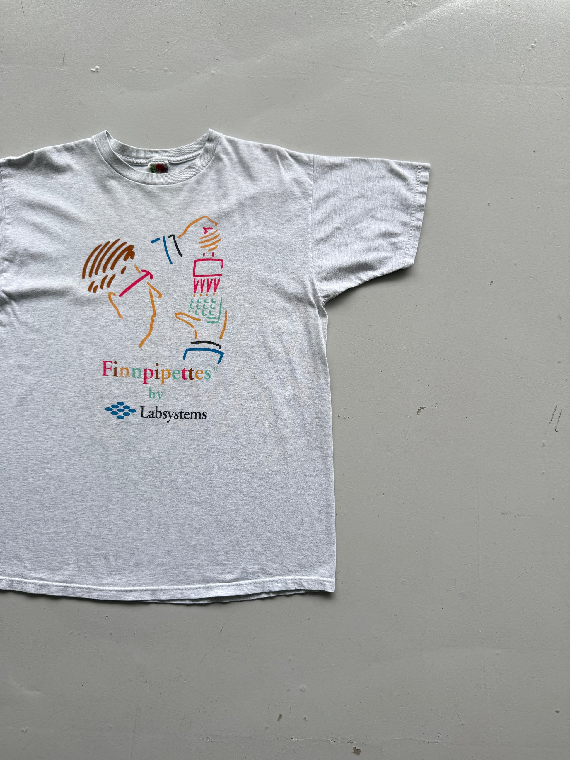 Grey Labsystems 00's Vintage Illustration Graphic T-Shirt - Large