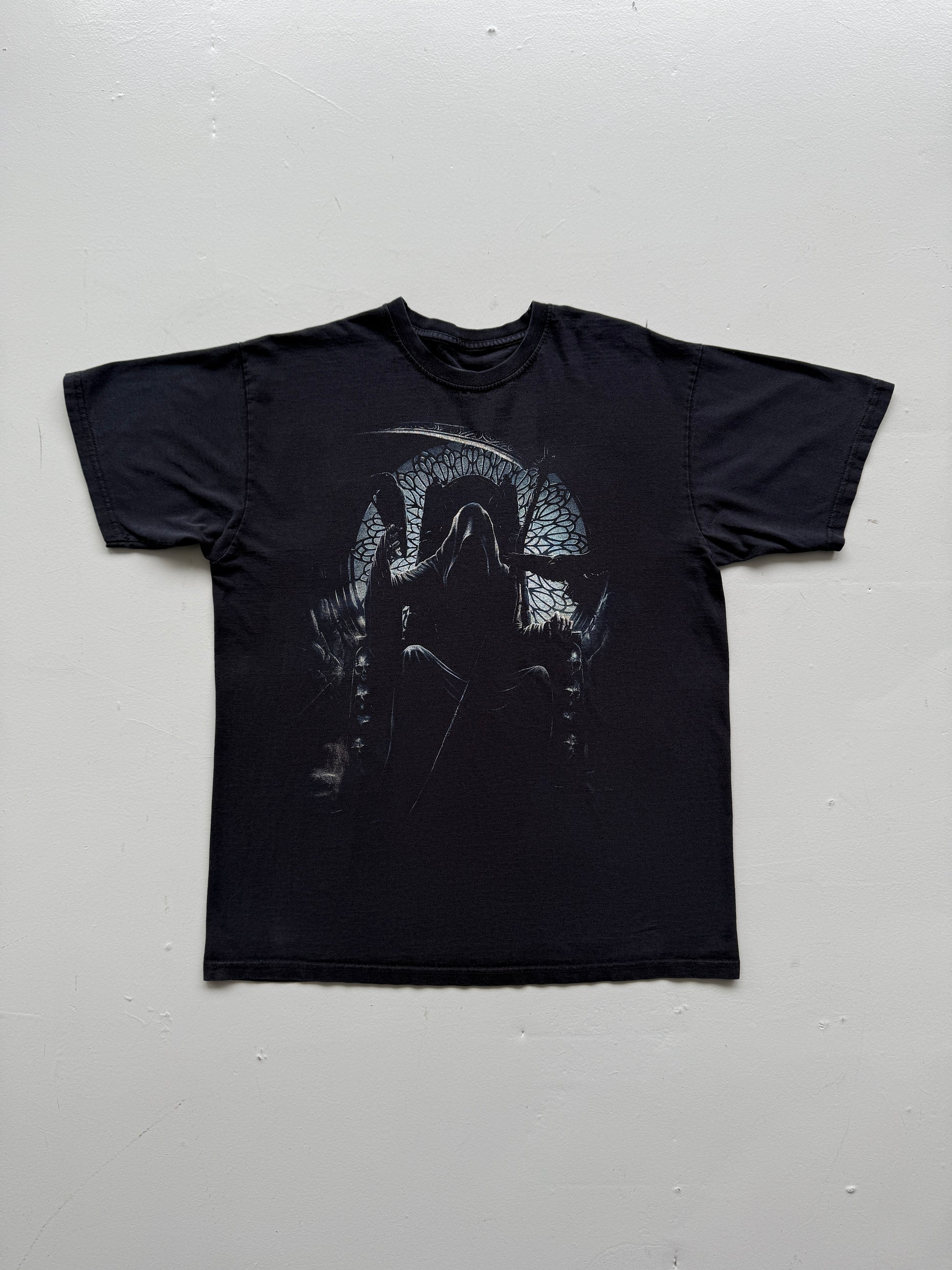 Black Grim Reaper 00's Vintage Graphic Metal T-Shirt - Medium