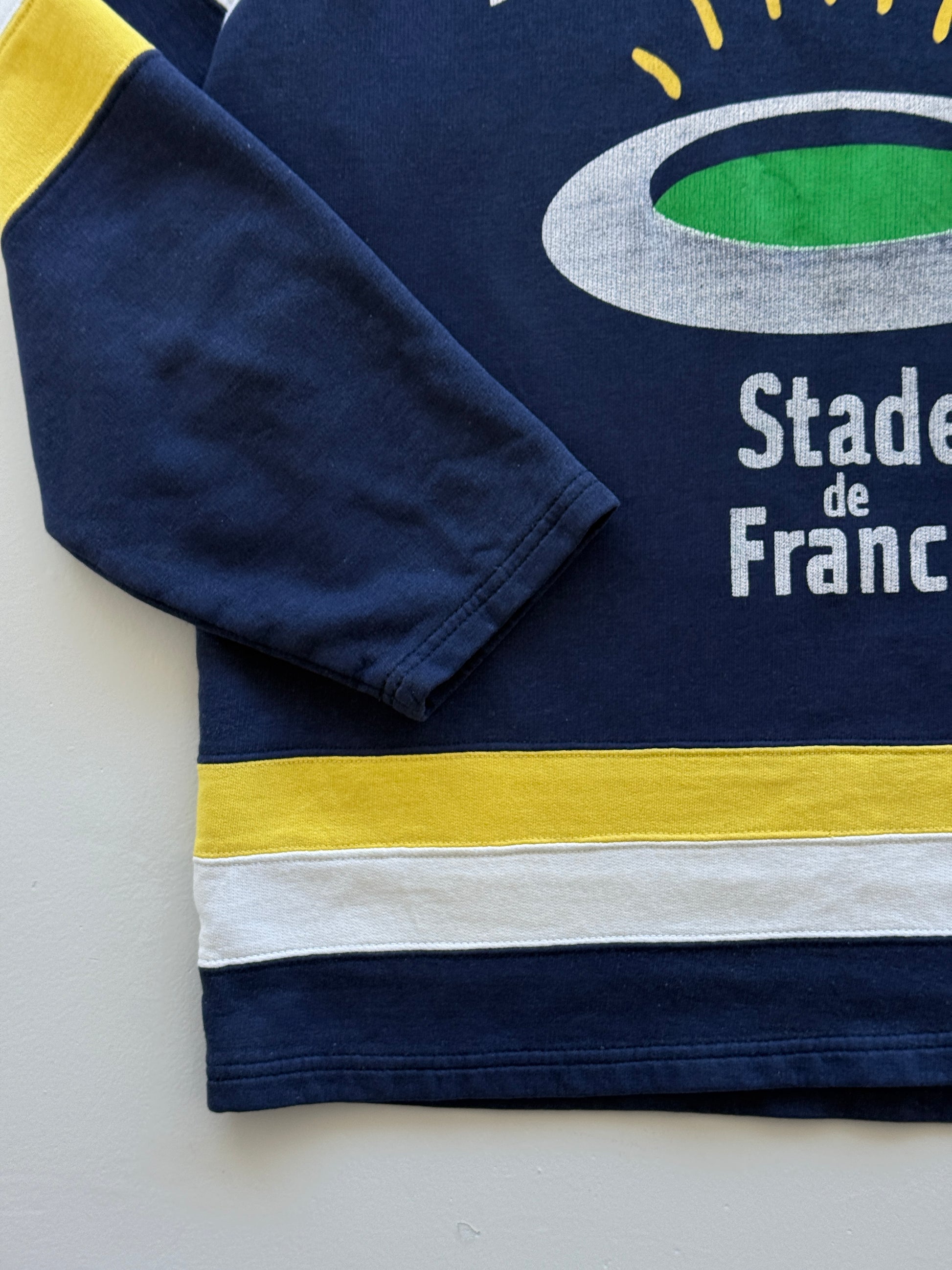 Navy Blue Stade de France 90's Vintage Rugby Graphic Sweatshirt Jumper - XL
