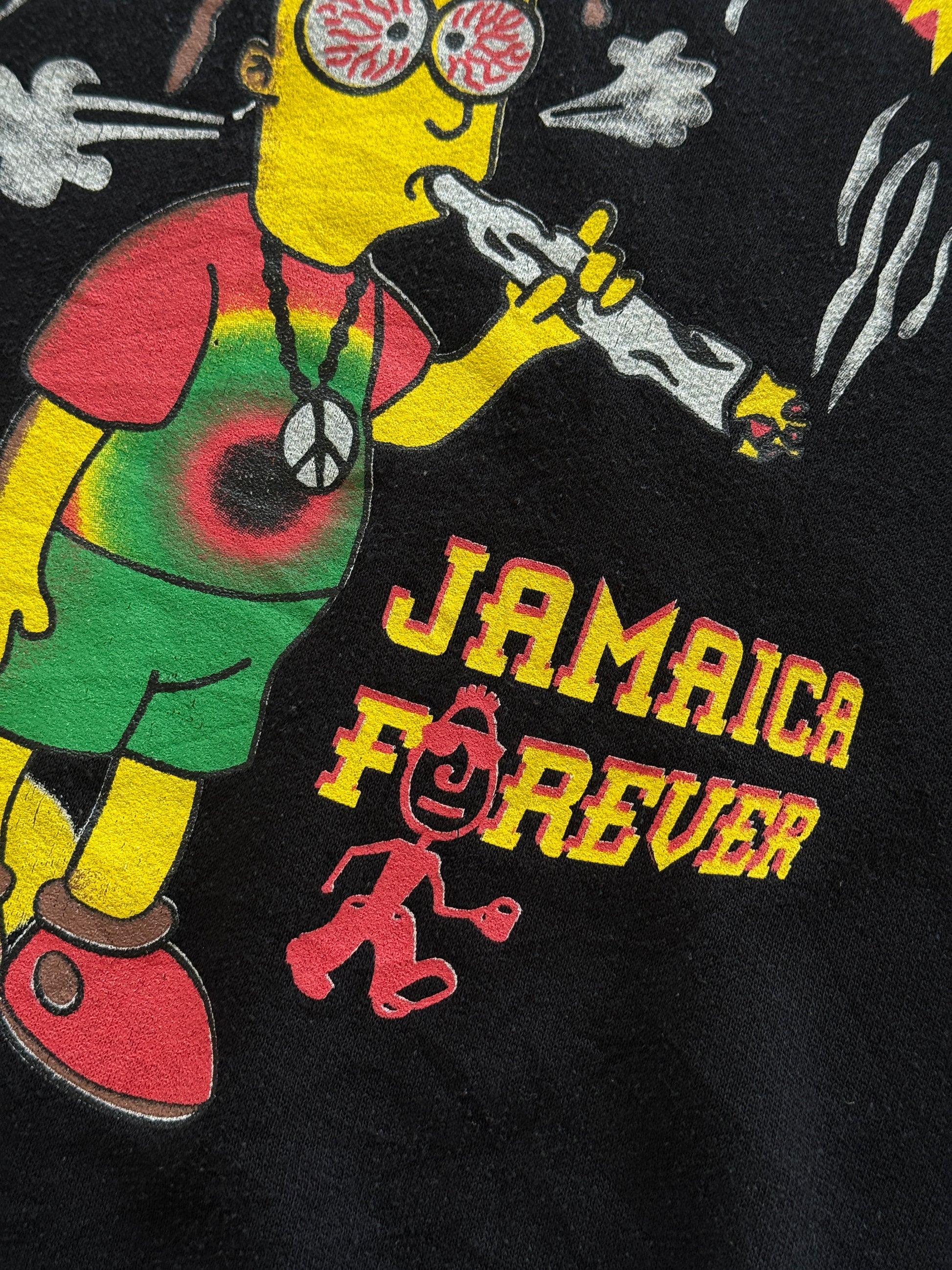 Bart Marley Simpsons Jamaica Forever 90's Vintage Graphic Sweatshirt - Large