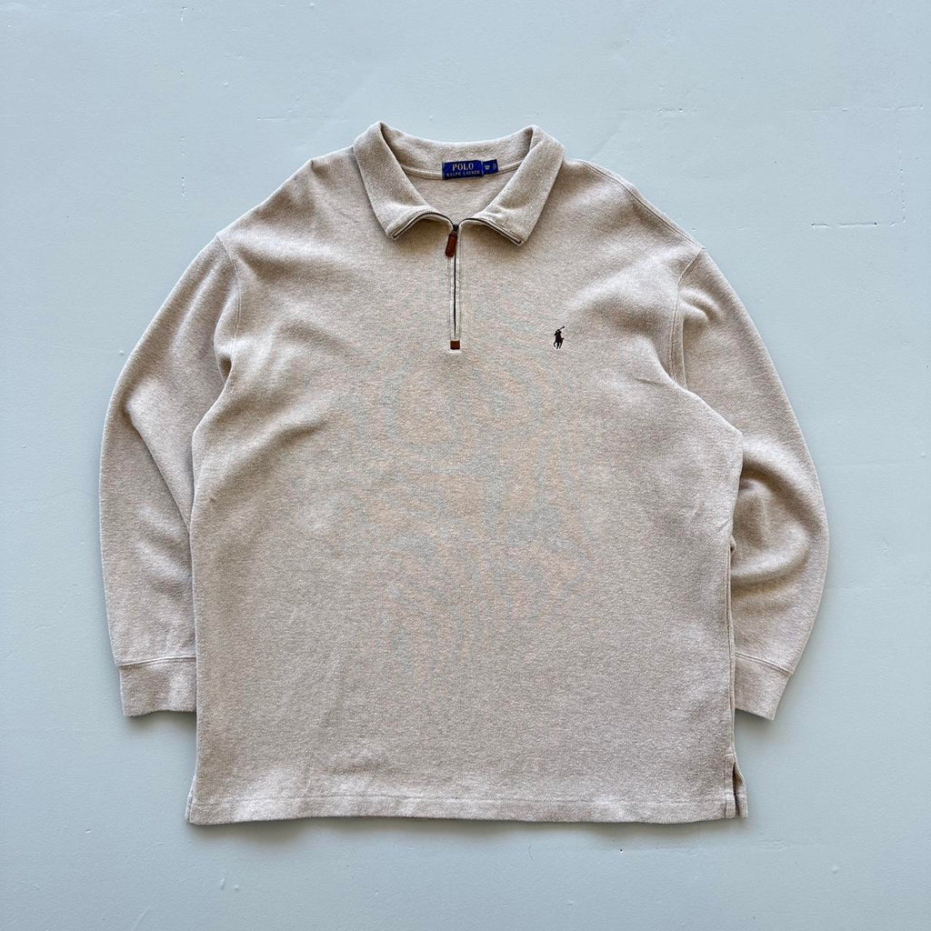 Cream Polo Ralph Lauren Quarter Zip Sweatshirt - 2XL