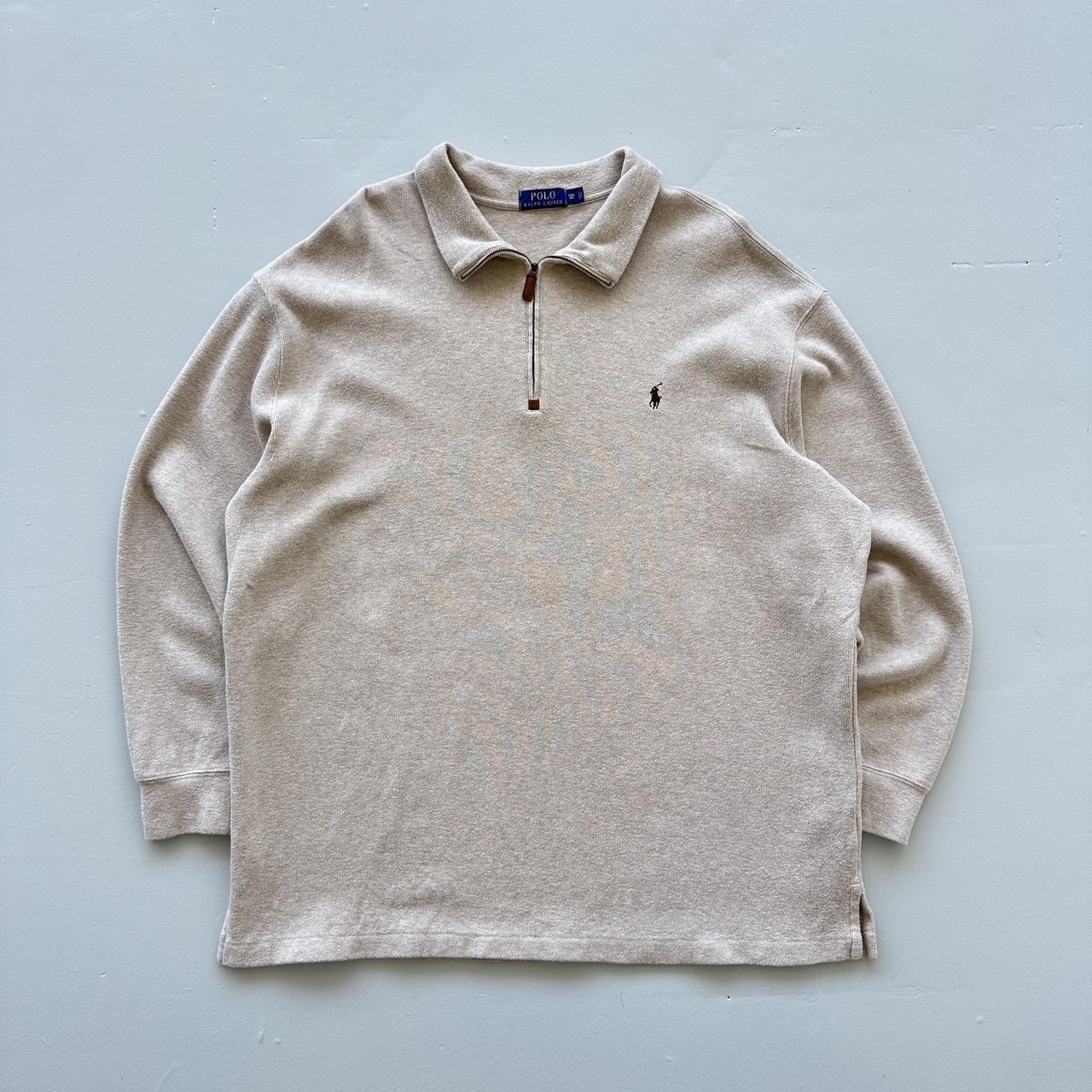 Cream Polo Ralph Lauren Quarter Zip Sweatshirt - 2XL