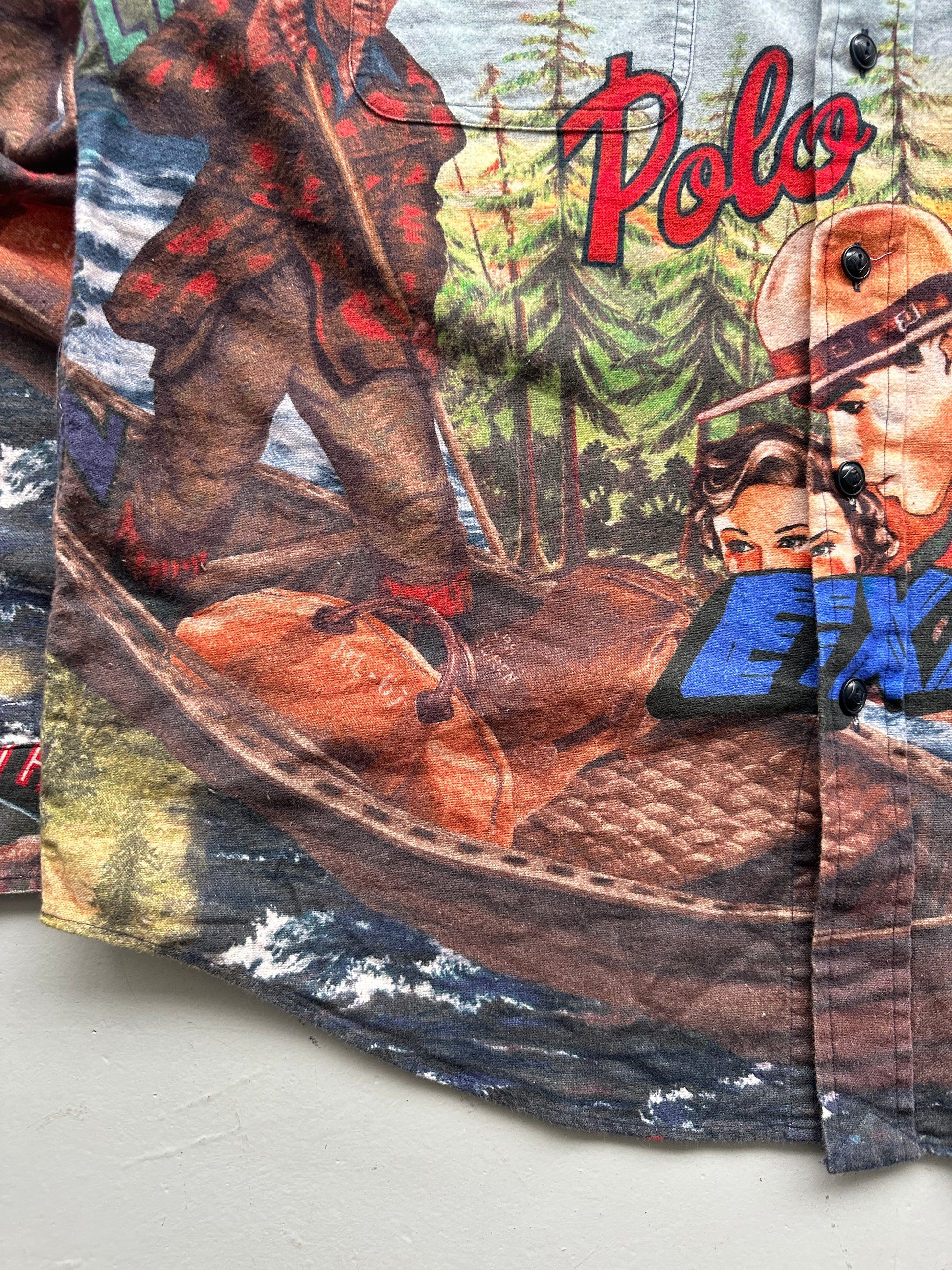 Ralph Lauren Polo Country Expedition All Over Print Graphic Shirt - Large