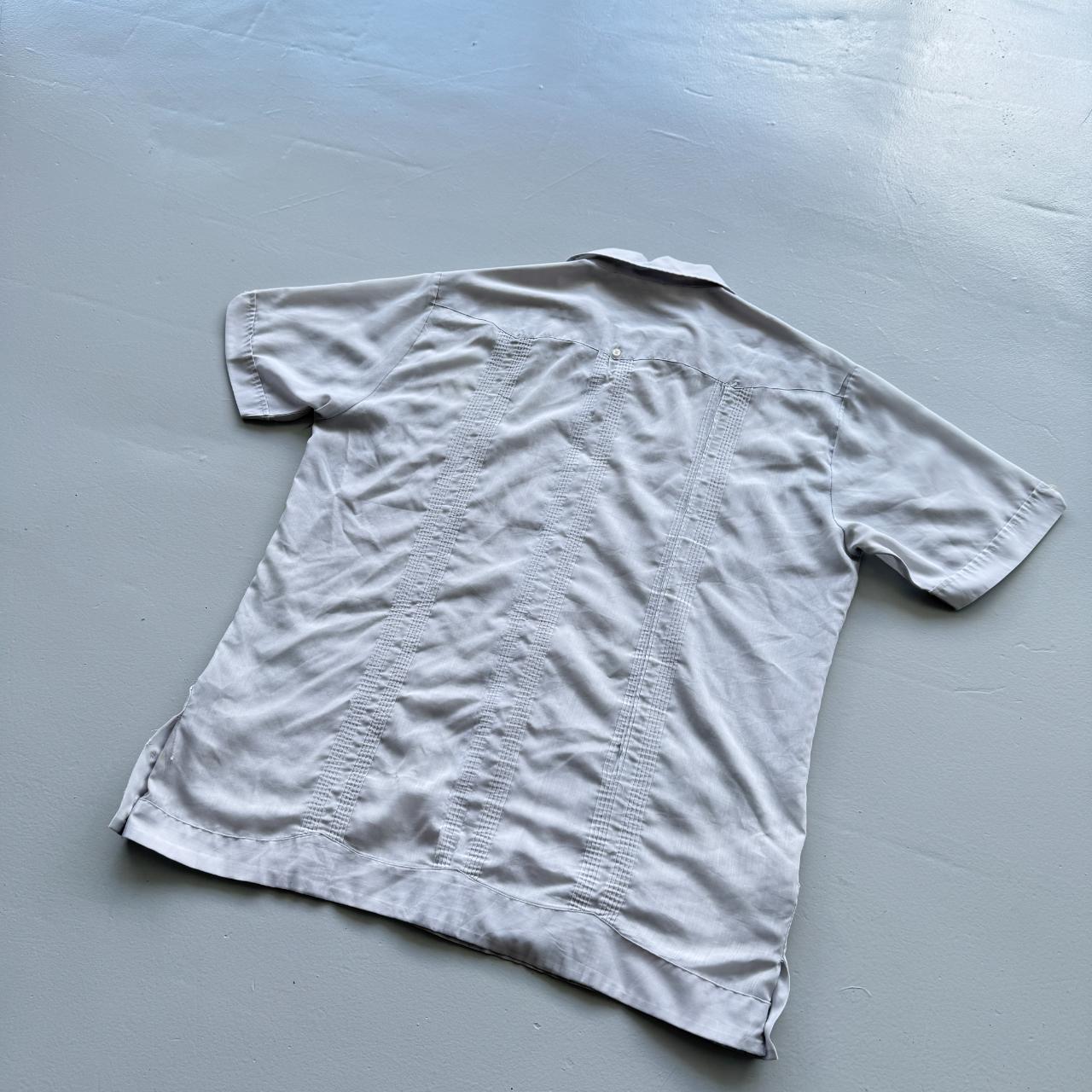 Grey Cuban Camp Collar Havanna Vintage 70's Shirt - Large