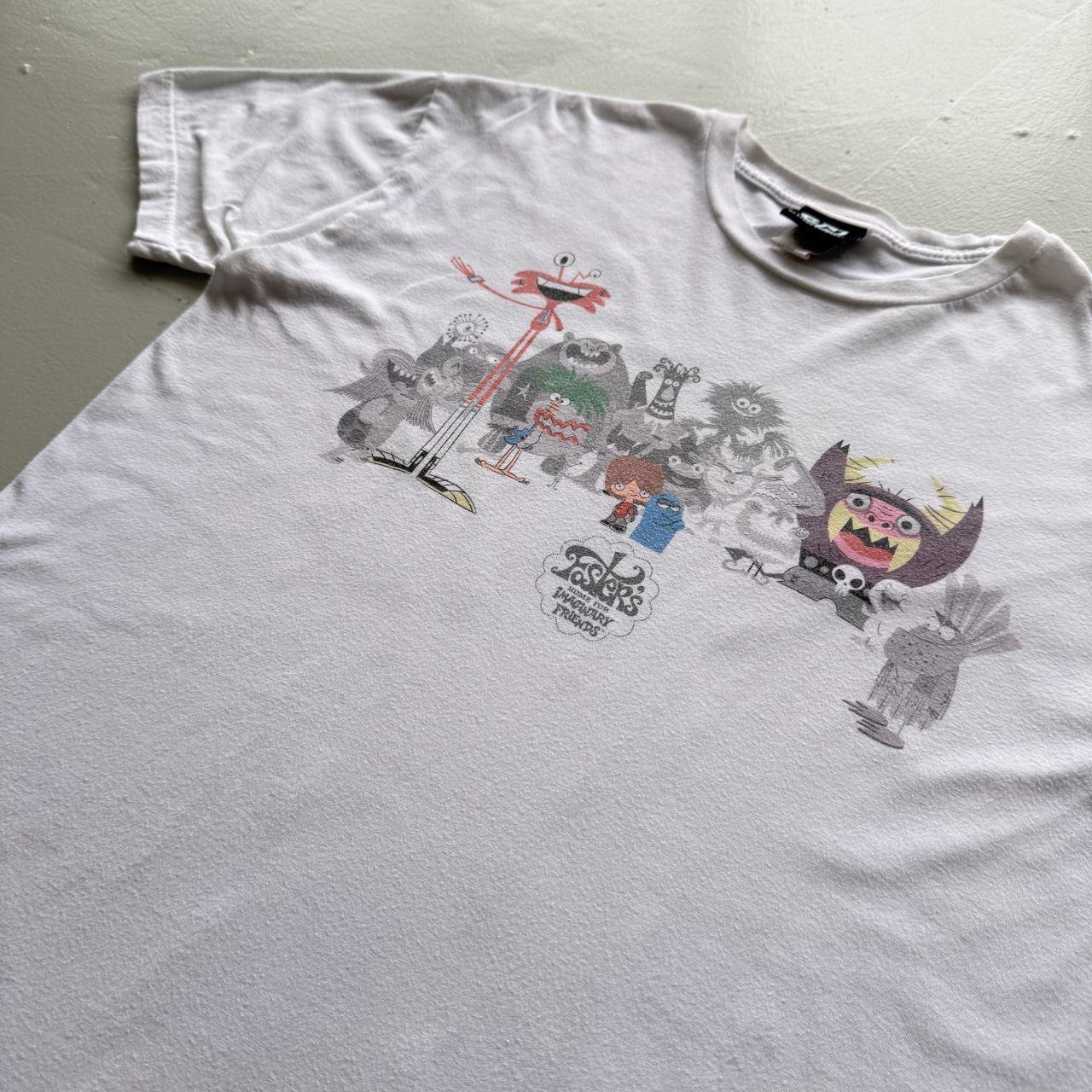 White Cartoon Network Fosters Imaginary Friends 00s Y2K Vintage Graphic T-Shirt - Large