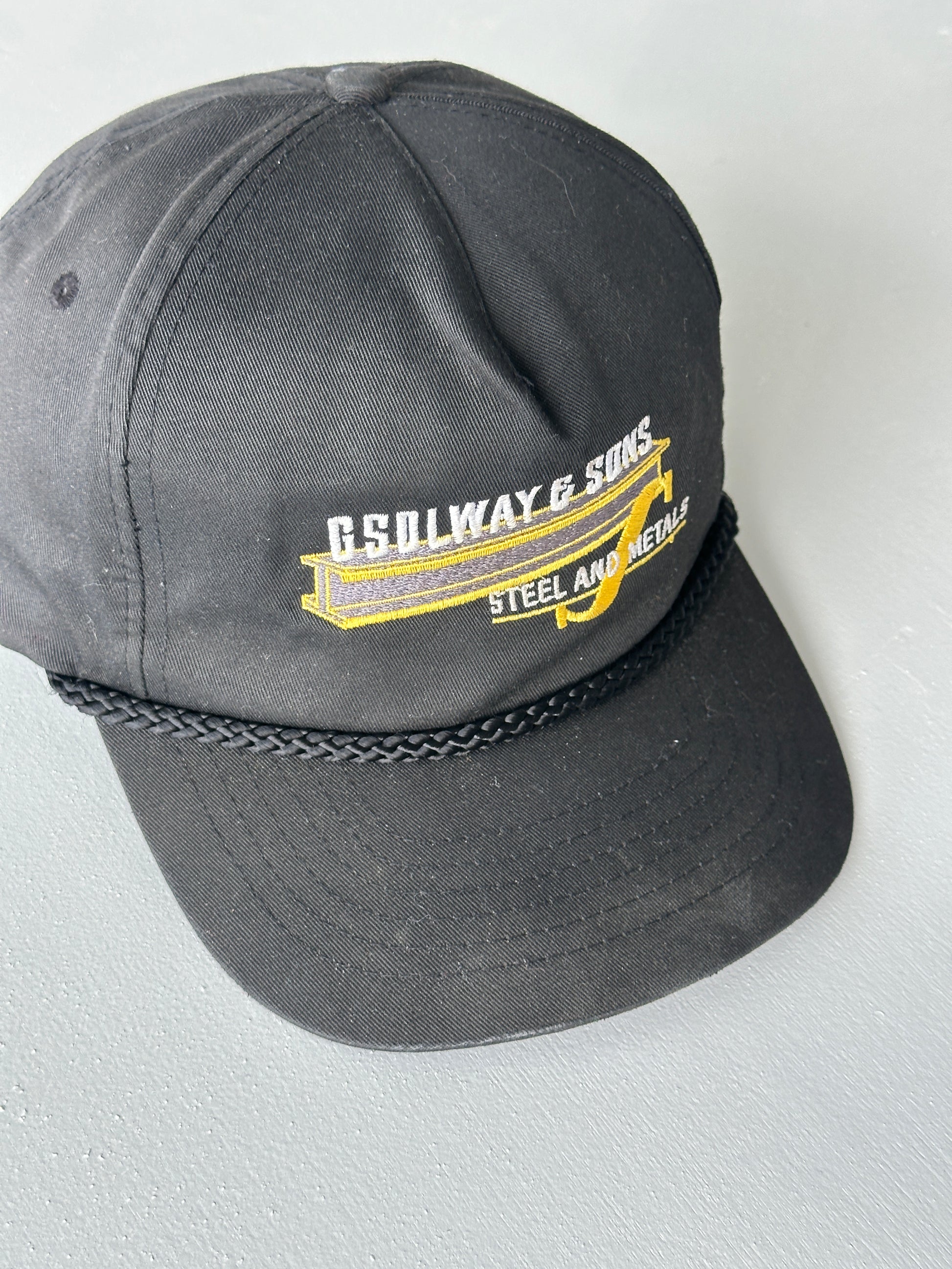 Black Steel and Metal 90's Vintage SnapBack Trucker Cap