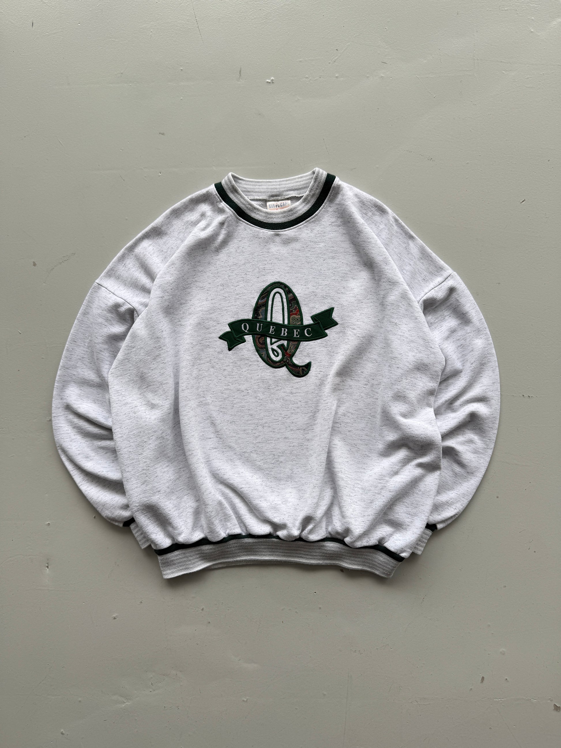 Grey Quebec 90's Vintage Graphic Tourist Sweatshirt Jumper - XL