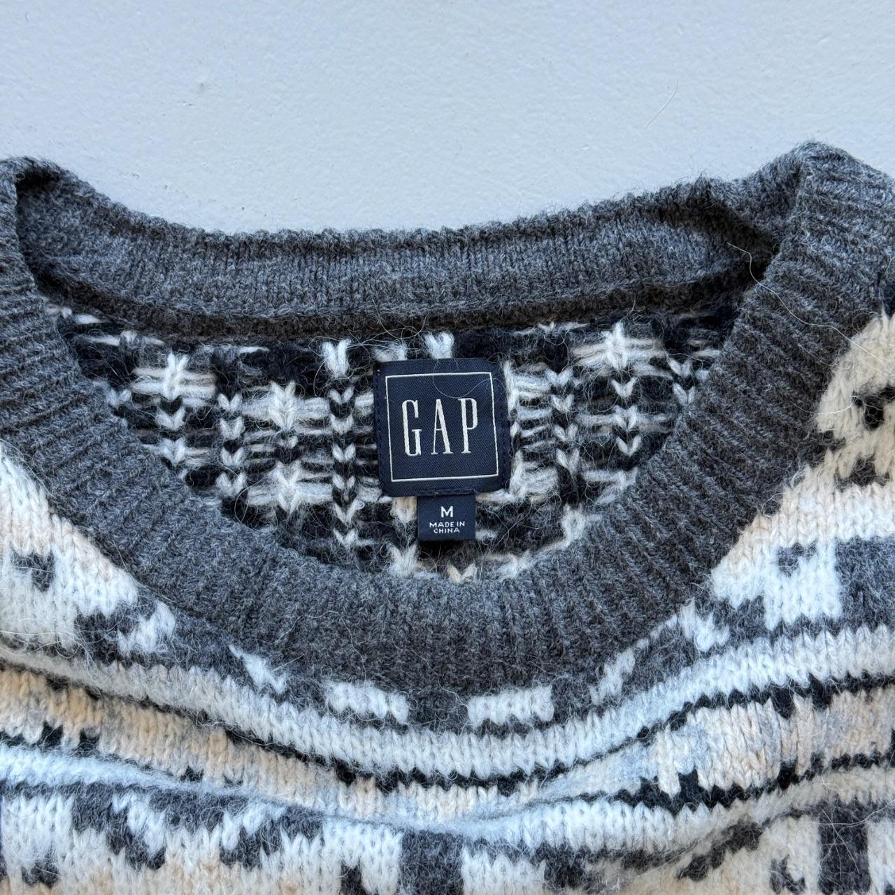 Cream Patterned GAP 00s Acrylic Knit Jumper - 10
