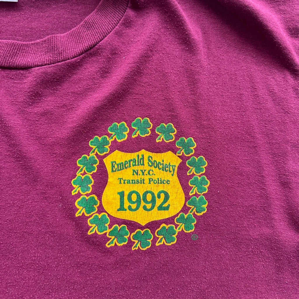 Burgundy Emerald City Police 90s Vintage T-shirt - XL