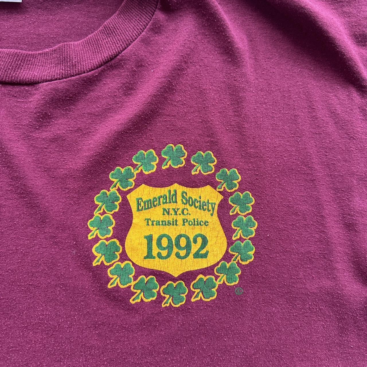 Burgundy Emerald City Police 90s Vintage T-shirt - XL