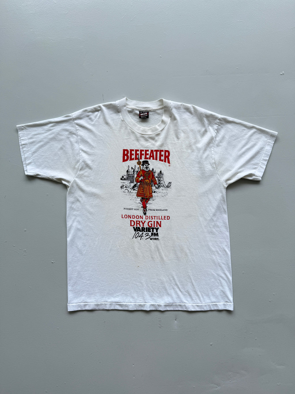 White Beefeater Gin 90's Vintage Single Stitch Graphic T-Shirt- XL