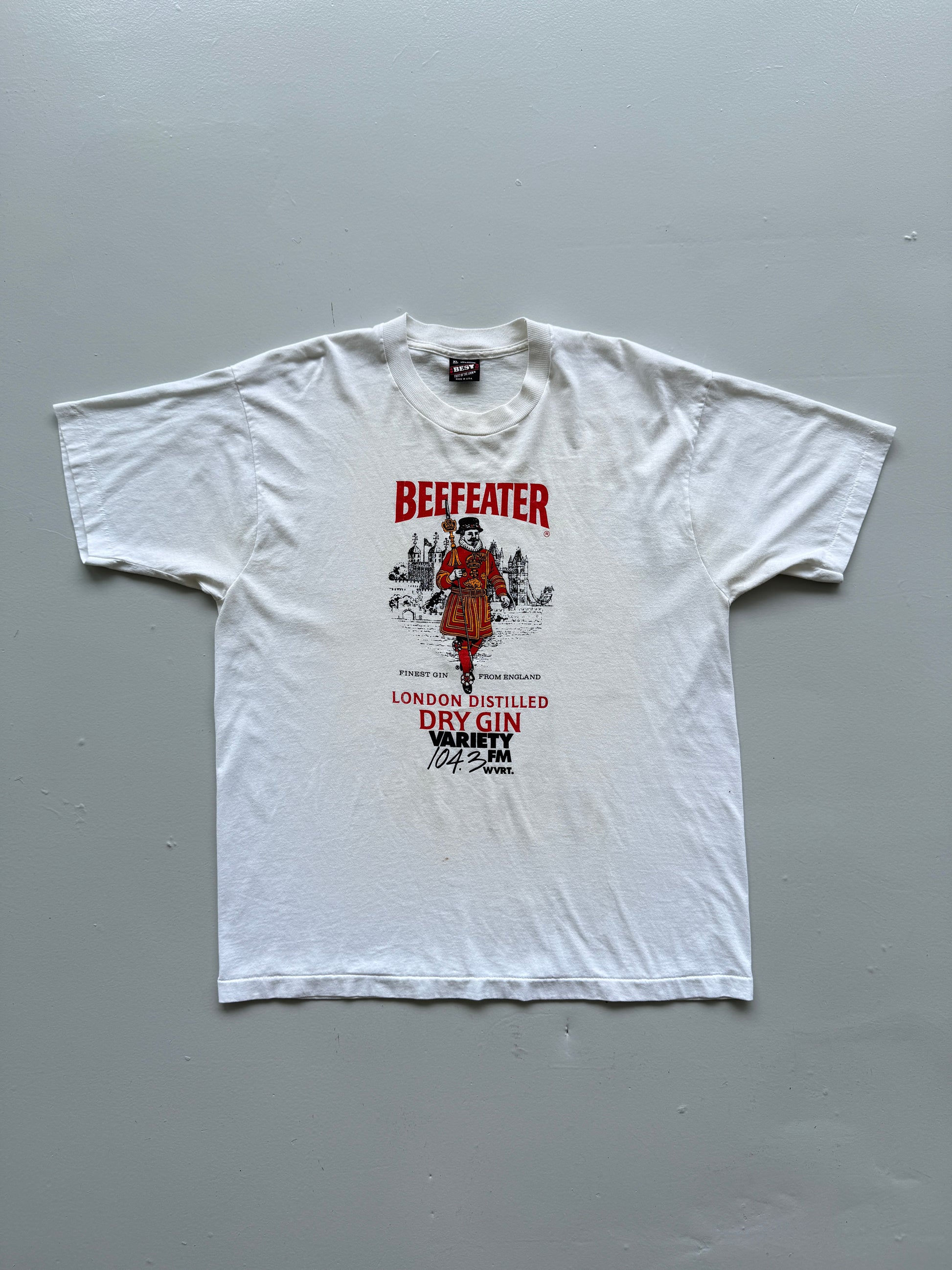White Beefeater Gin 90's Vintage Single Stitch Graphic T-Shirt- XL