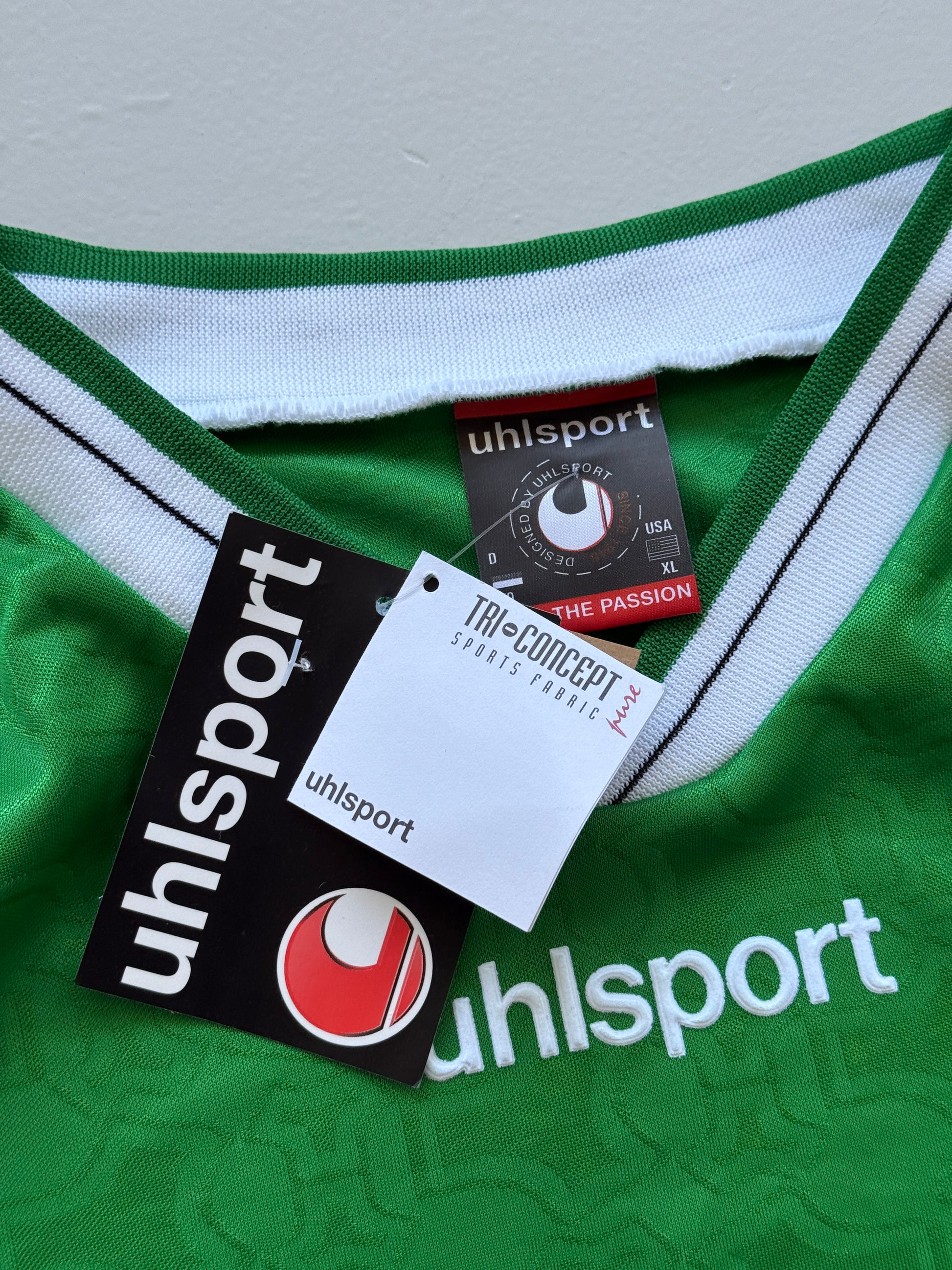 Uhlsport Green Long Sleeve 90's Vintage Goalkeeper Football Shirt - XL