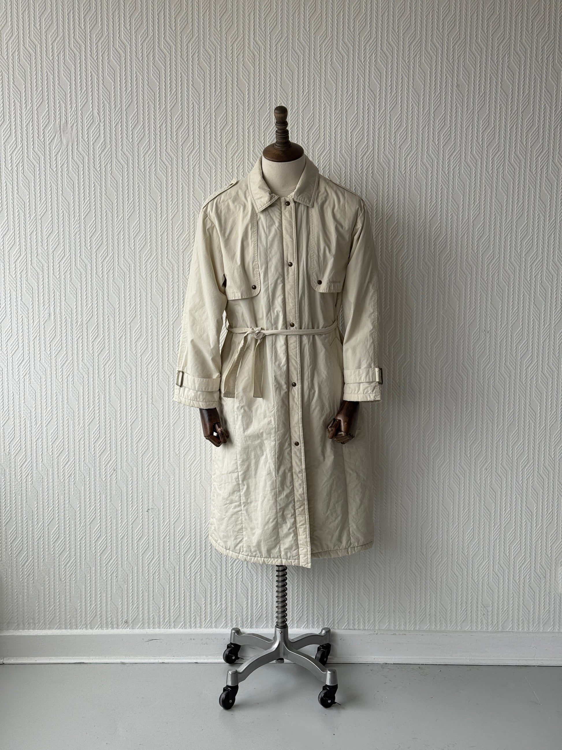Cream Adidas 80's Vintage Full Body Length Puffer Jacket - UK14