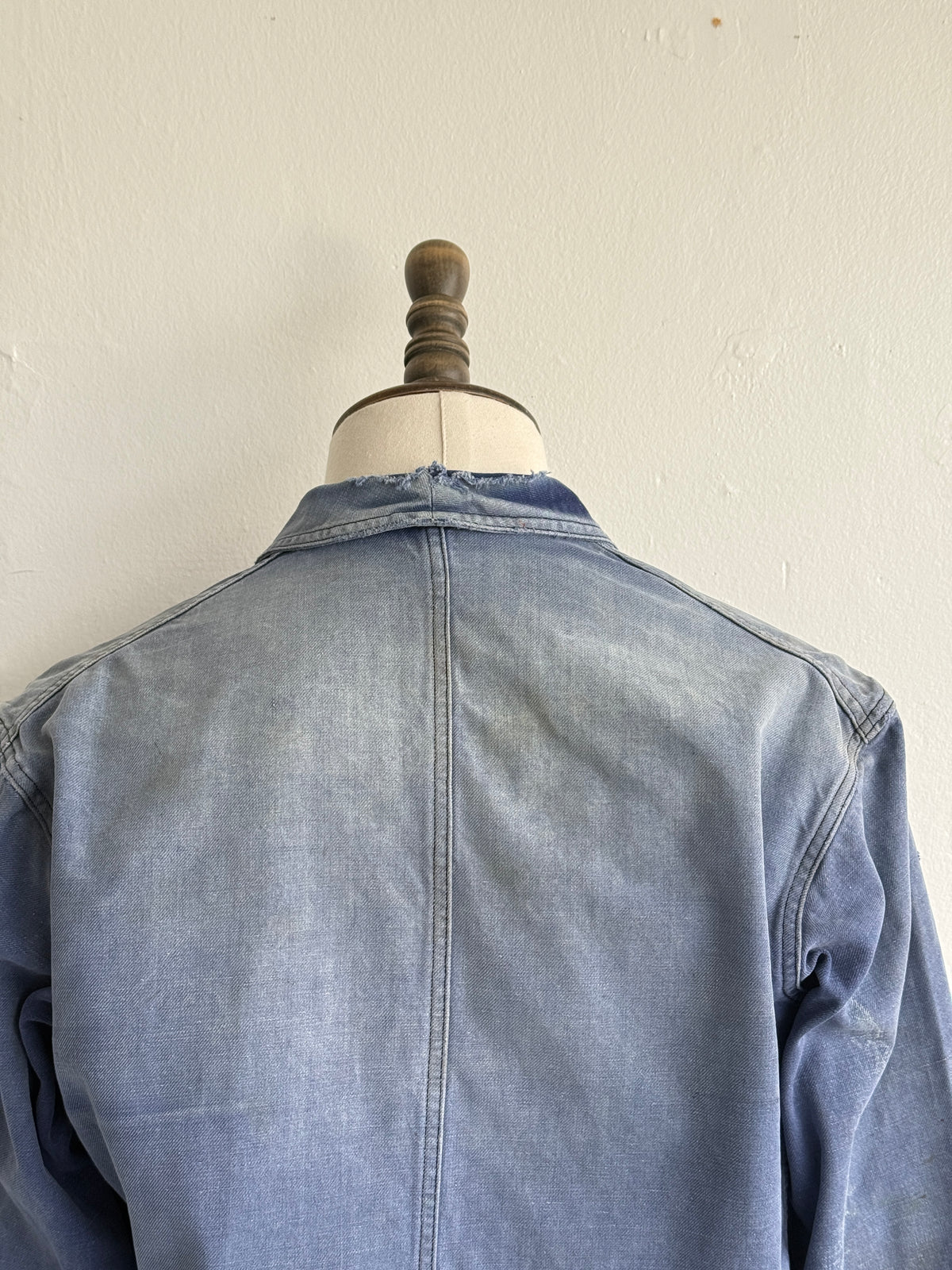 Thrashed Blue French 1950's Vintage Workwear Chore Jacket CH512 - XS/S