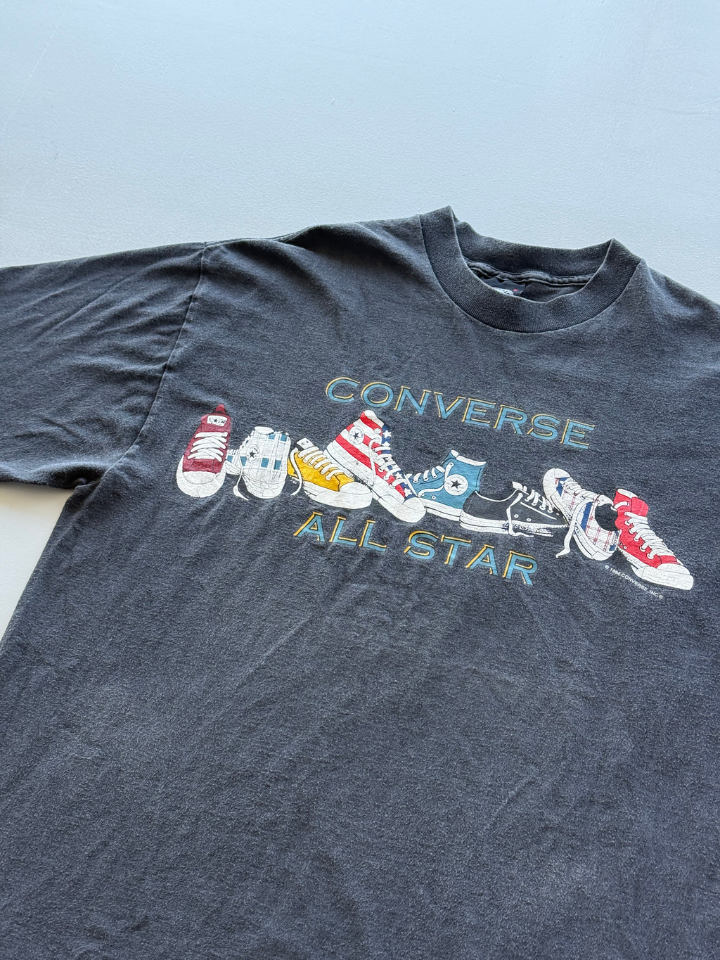 Black Converse All Star Chuck Taylor 90's Vintage Single Stitch Graphic T-Shirt