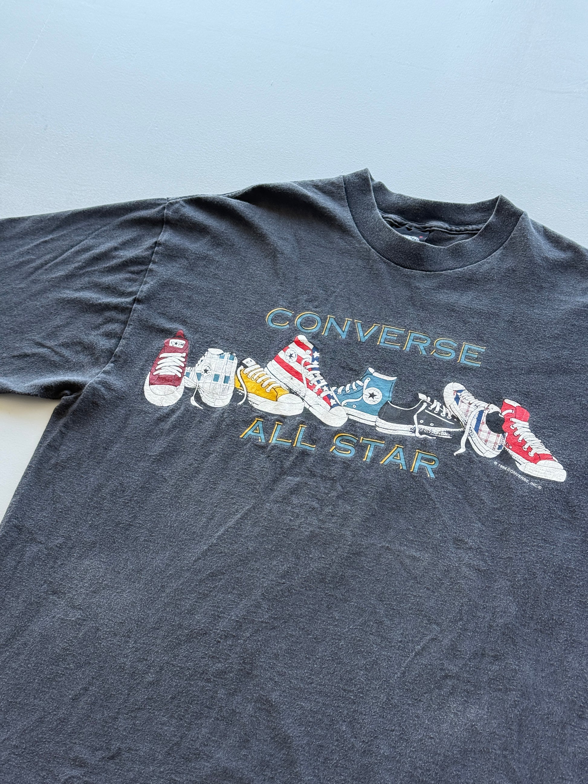 Black Converse All Star Chuck Taylor 90's Vintage Single Stitch Graphic T-Shirt